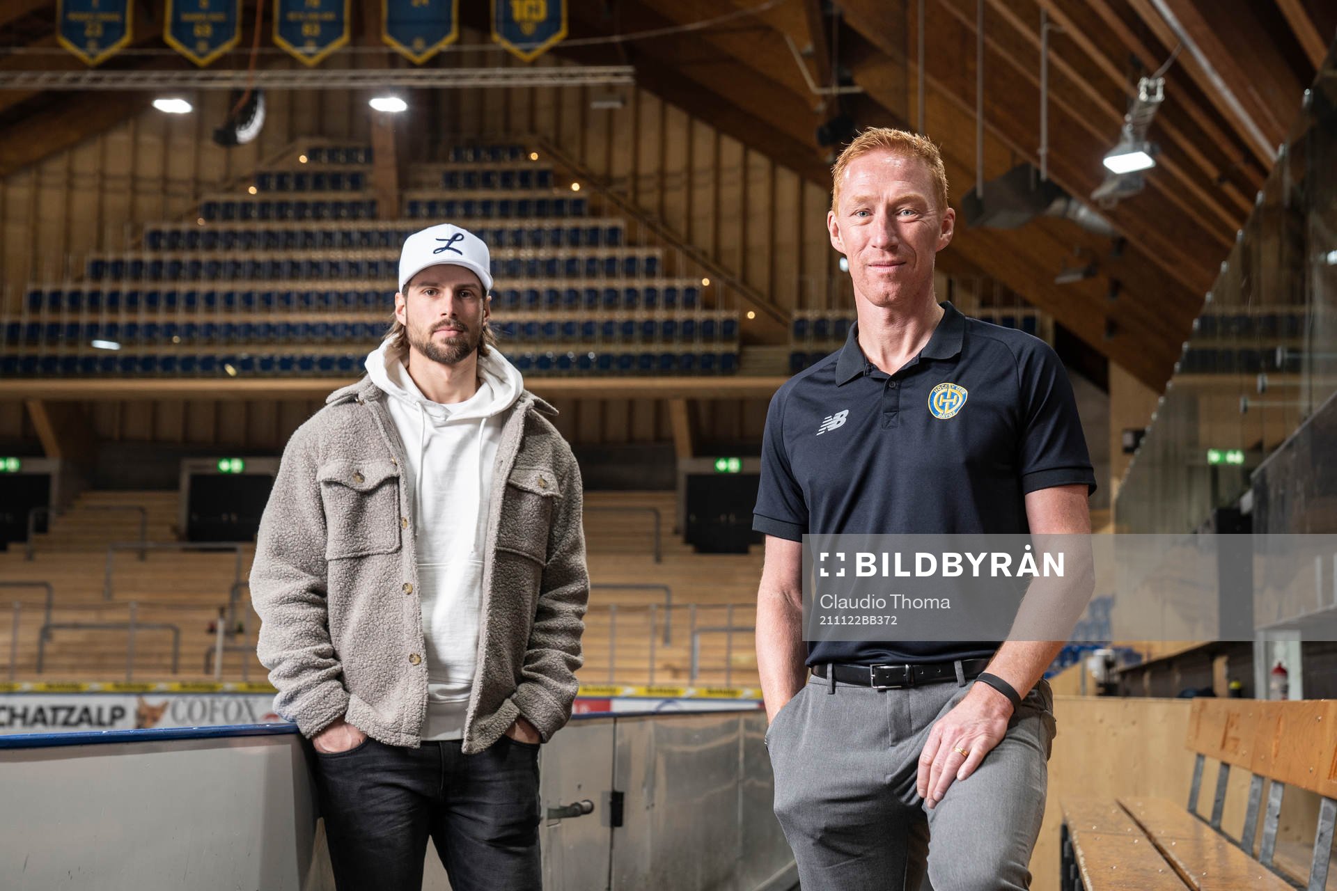 HC Davos Mathias Bromé och assisterande tränare Jörgen