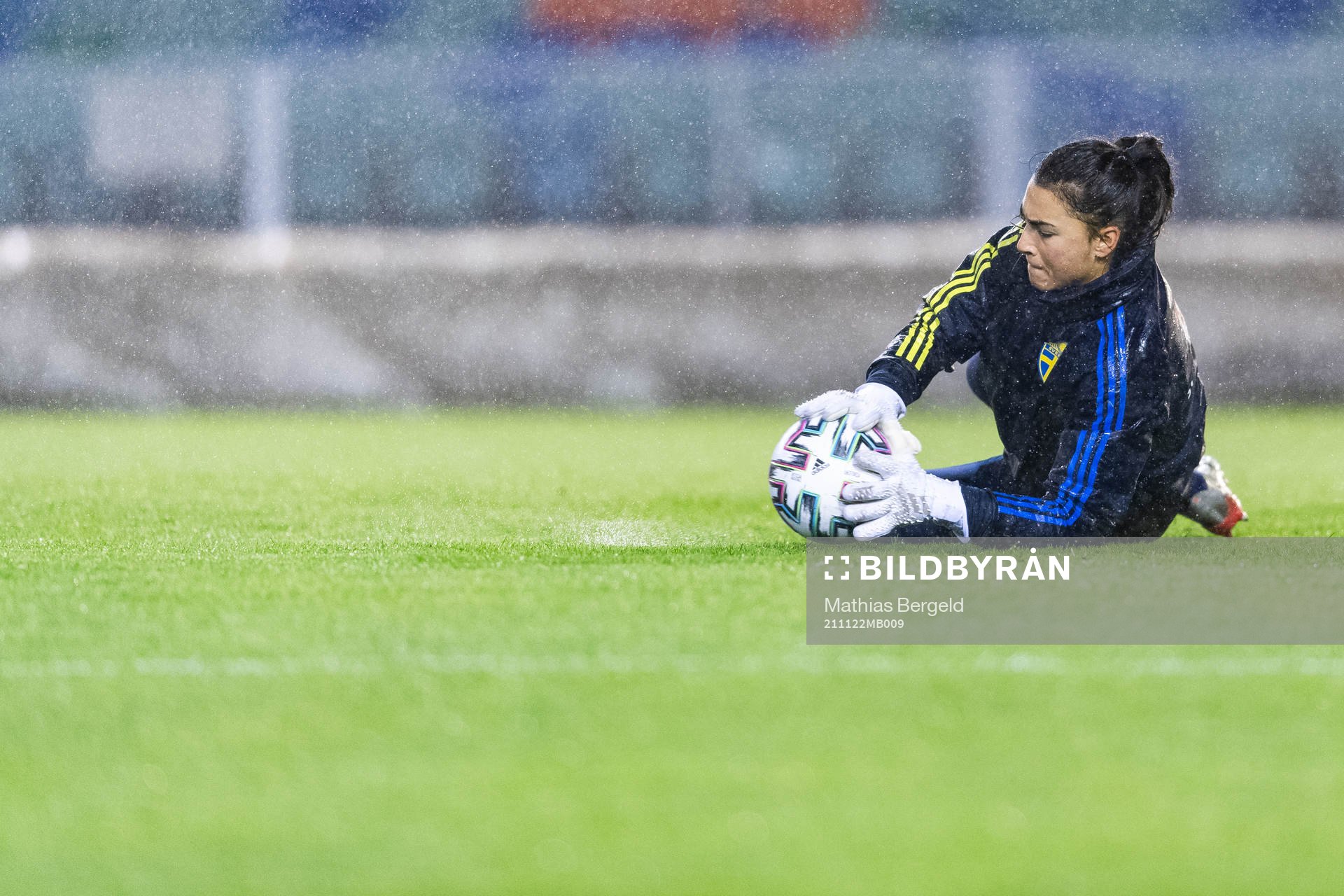 Goalkeeper Zecira Musovic of the Swedish women's national