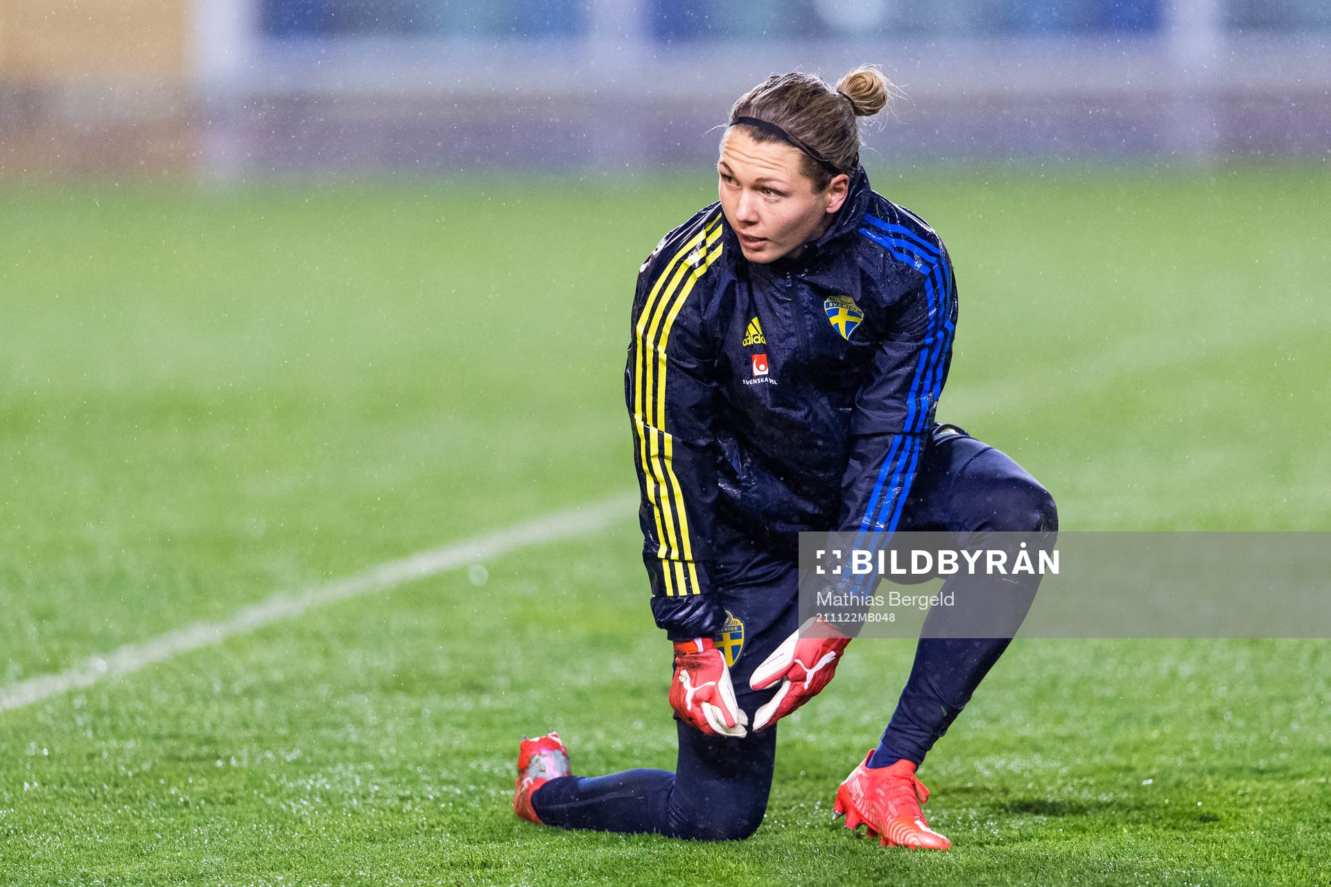 Goalkeeper Jennifer Falk of the Swedish women's national