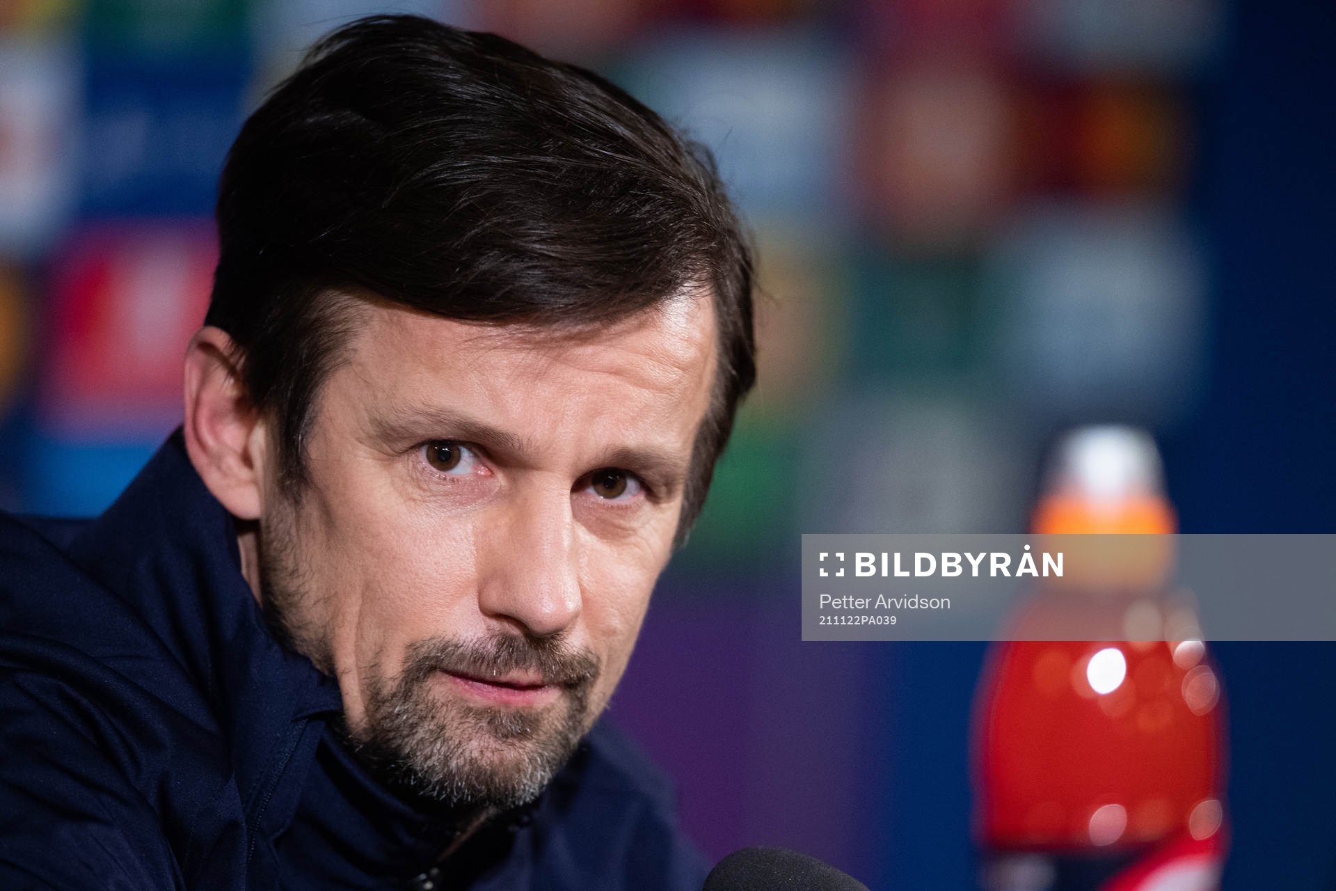 Sergei Semak, head coach during a press conference with Zenit St Petersburg on November 22, 2021 in Malmö. 