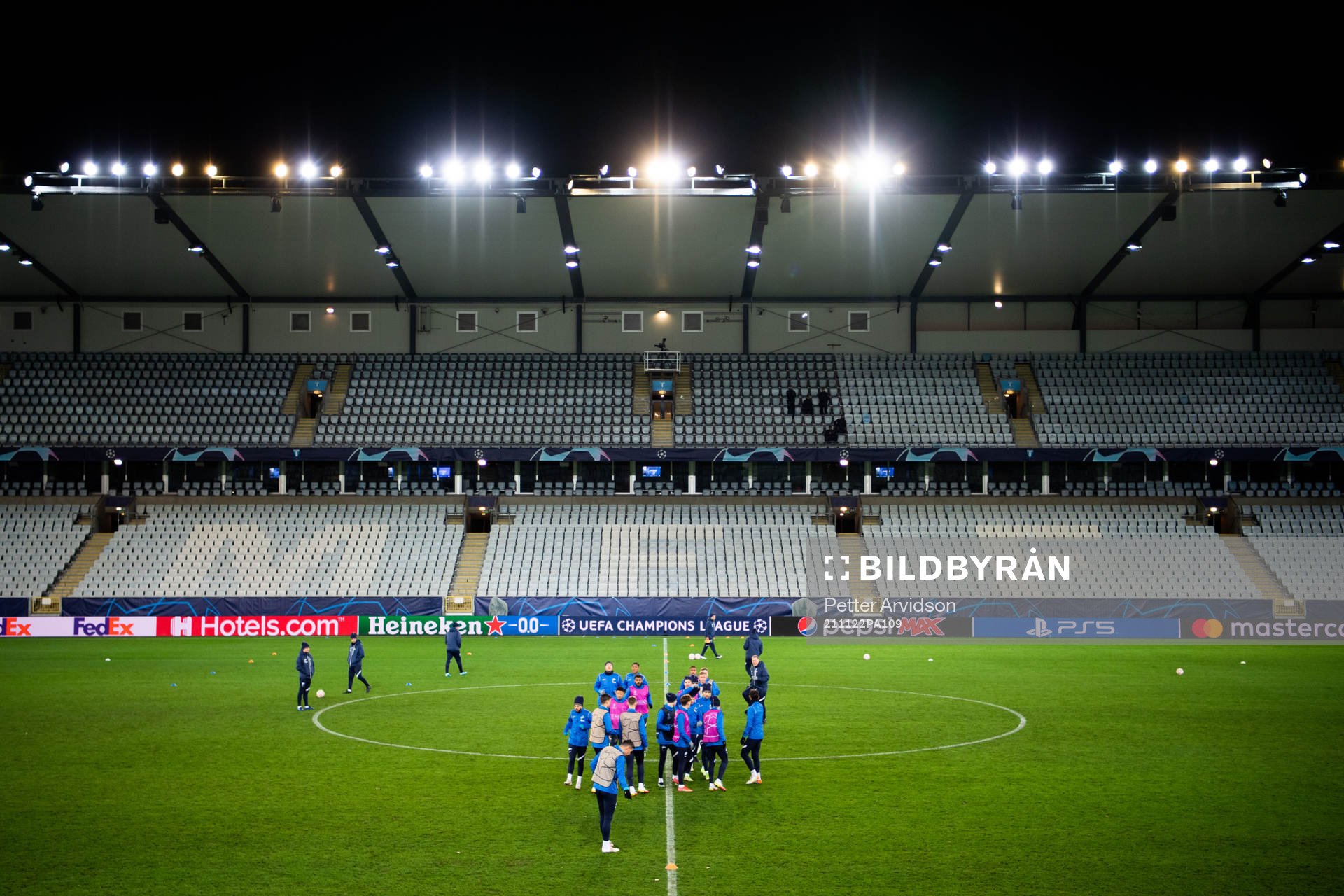Players of Zenit during a training session with Zenit St Petersburg on November 22, 2021 in Malmö. 