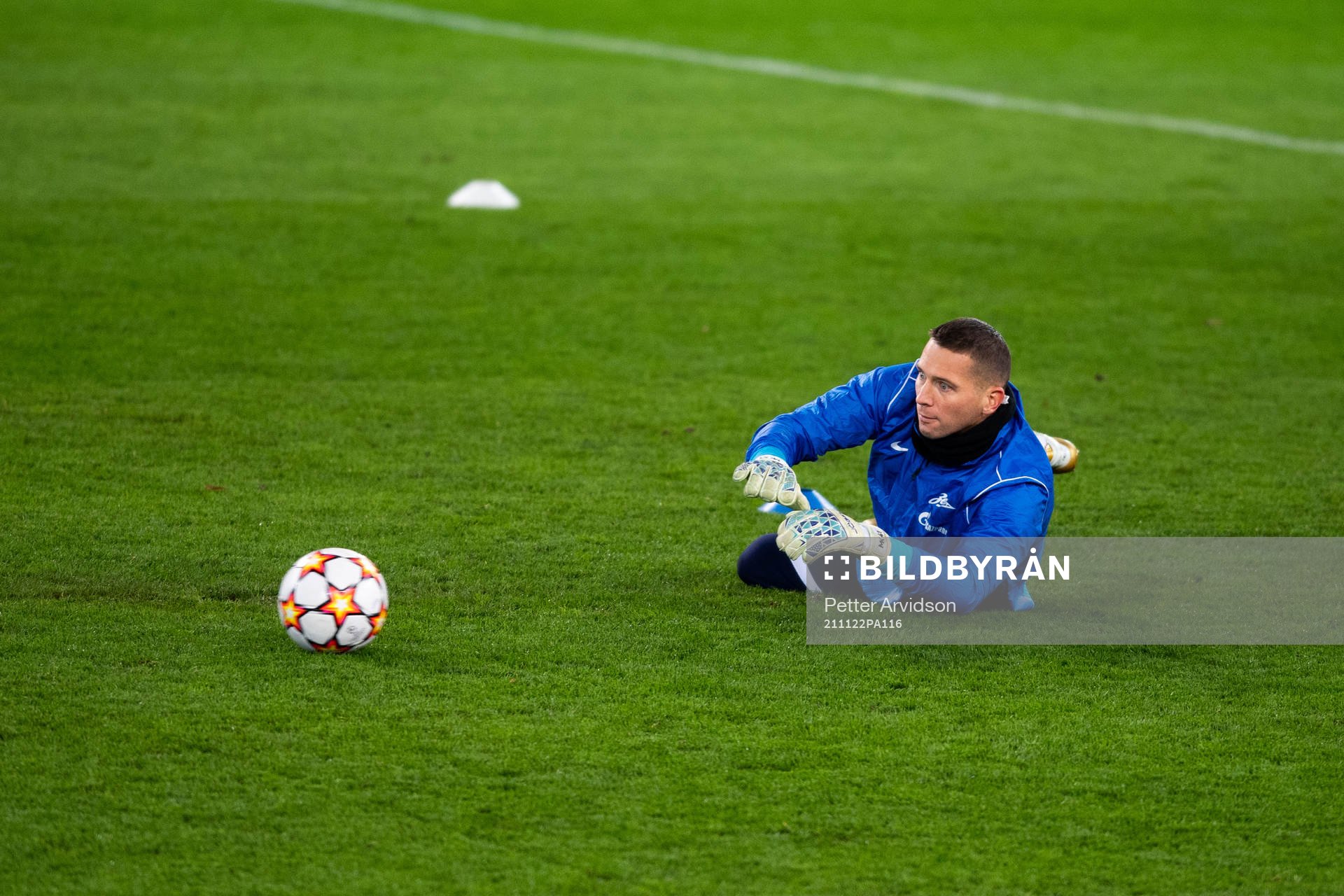 Goalkeeper Mikhail Kerzhakov during a training session with Zenit St Petersburg on November 22, 2021 in Malmö. 
