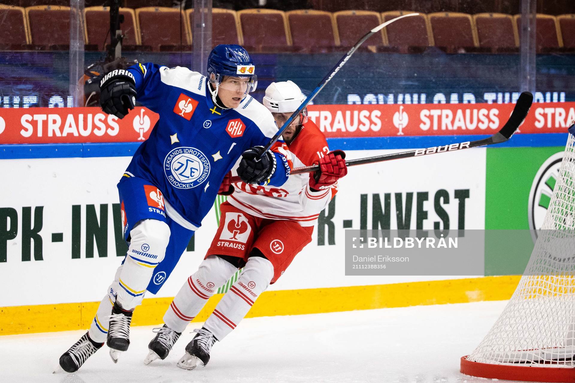 Patrik Zackrisson of Leksand and Rok Ticar of Klagenfurt