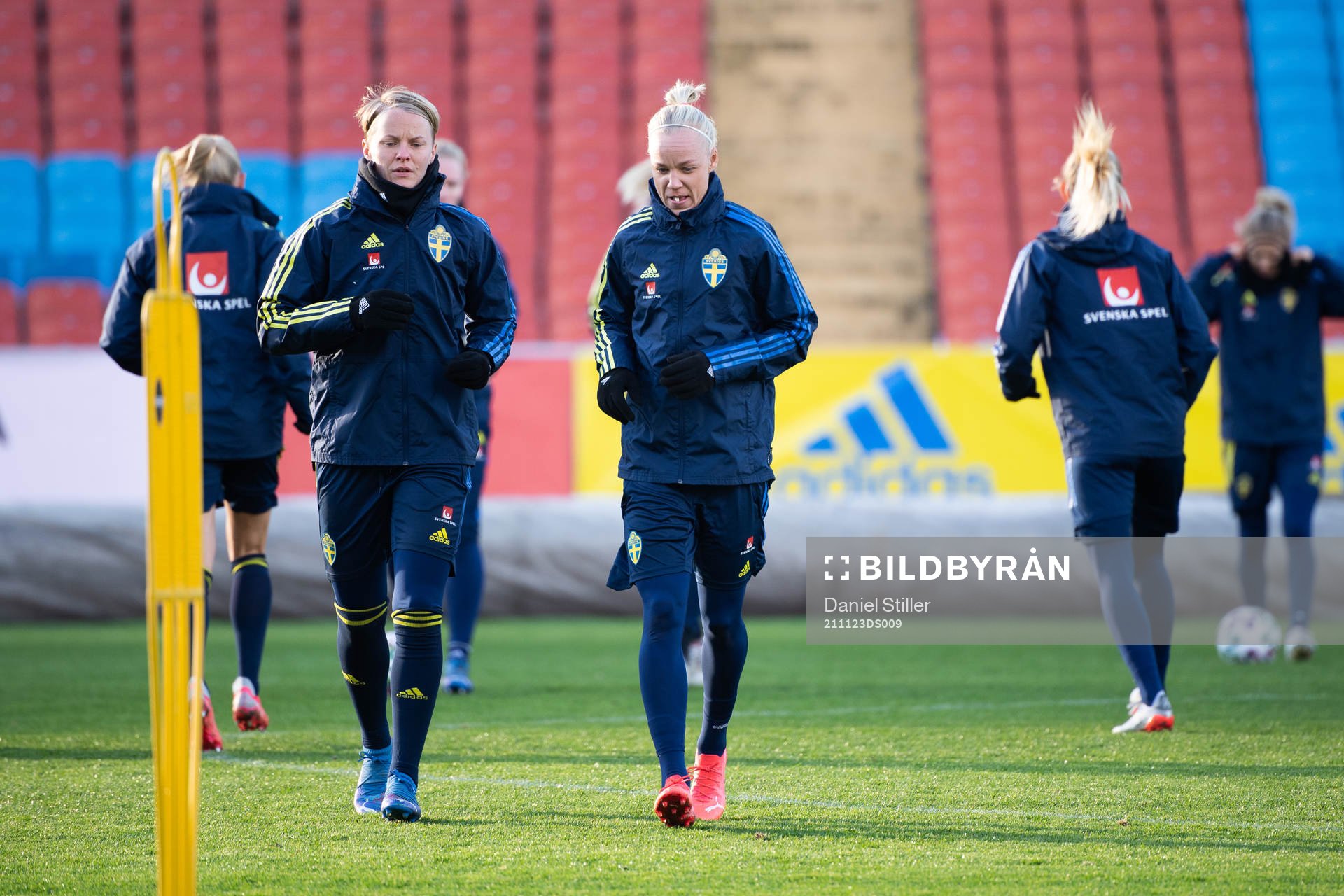 Nilla Fischer and Caroline Seger of the Swedish women's