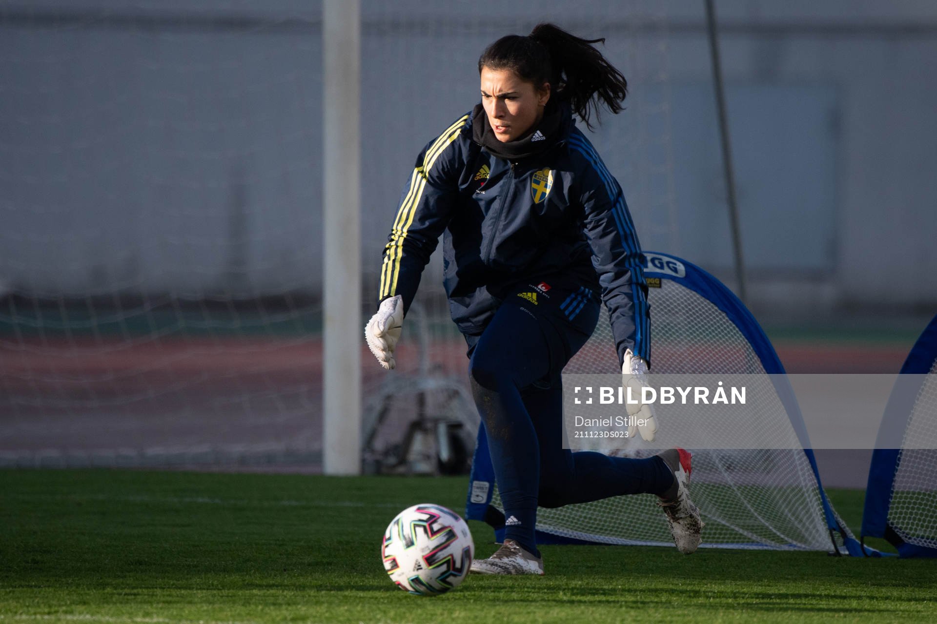 Goalkeeper Zecira Musovic of the Swedish women's national