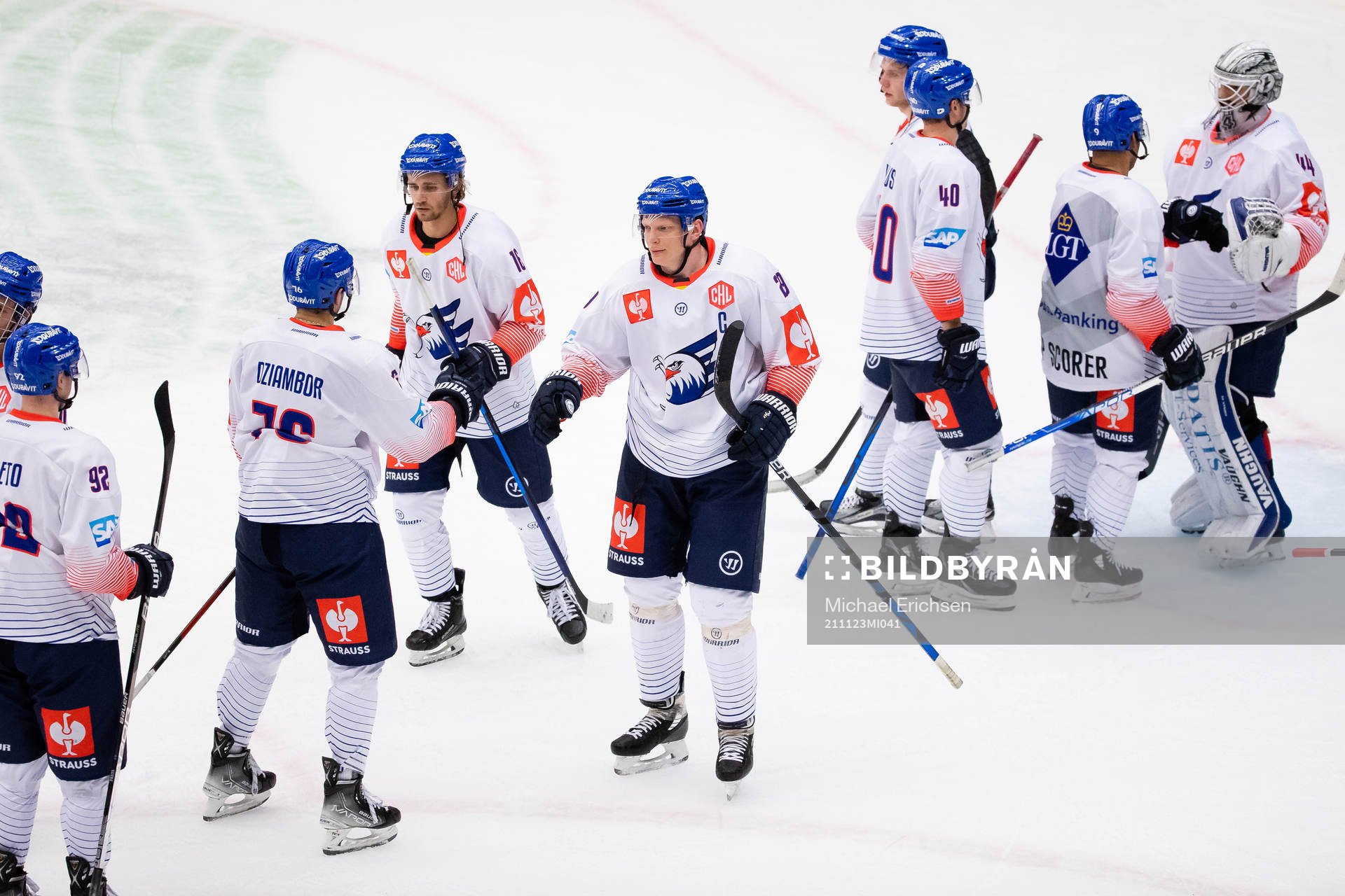 Players of Adler Mannheim looks dejected