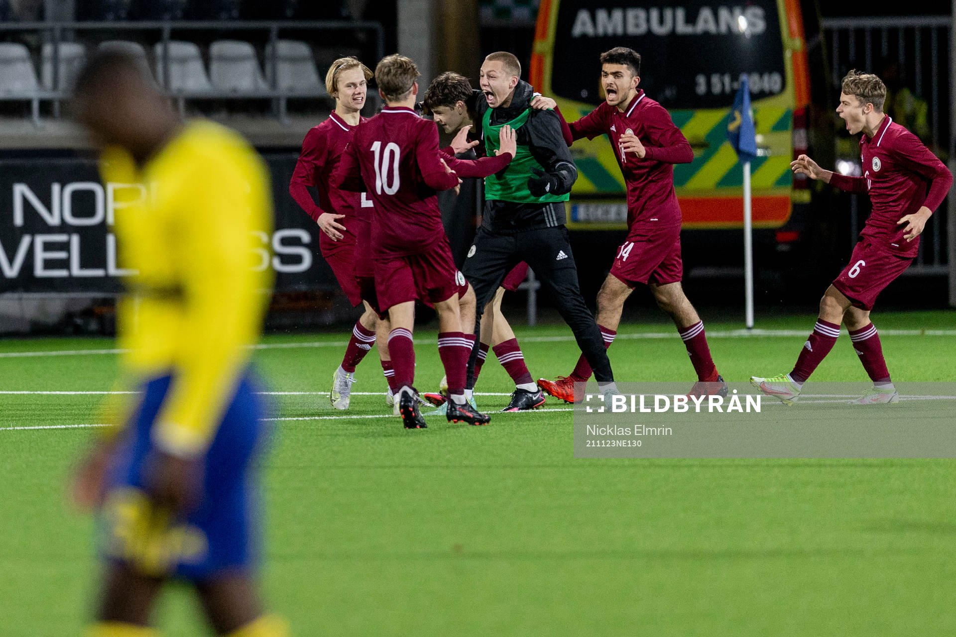 Lettlands spelare jublar