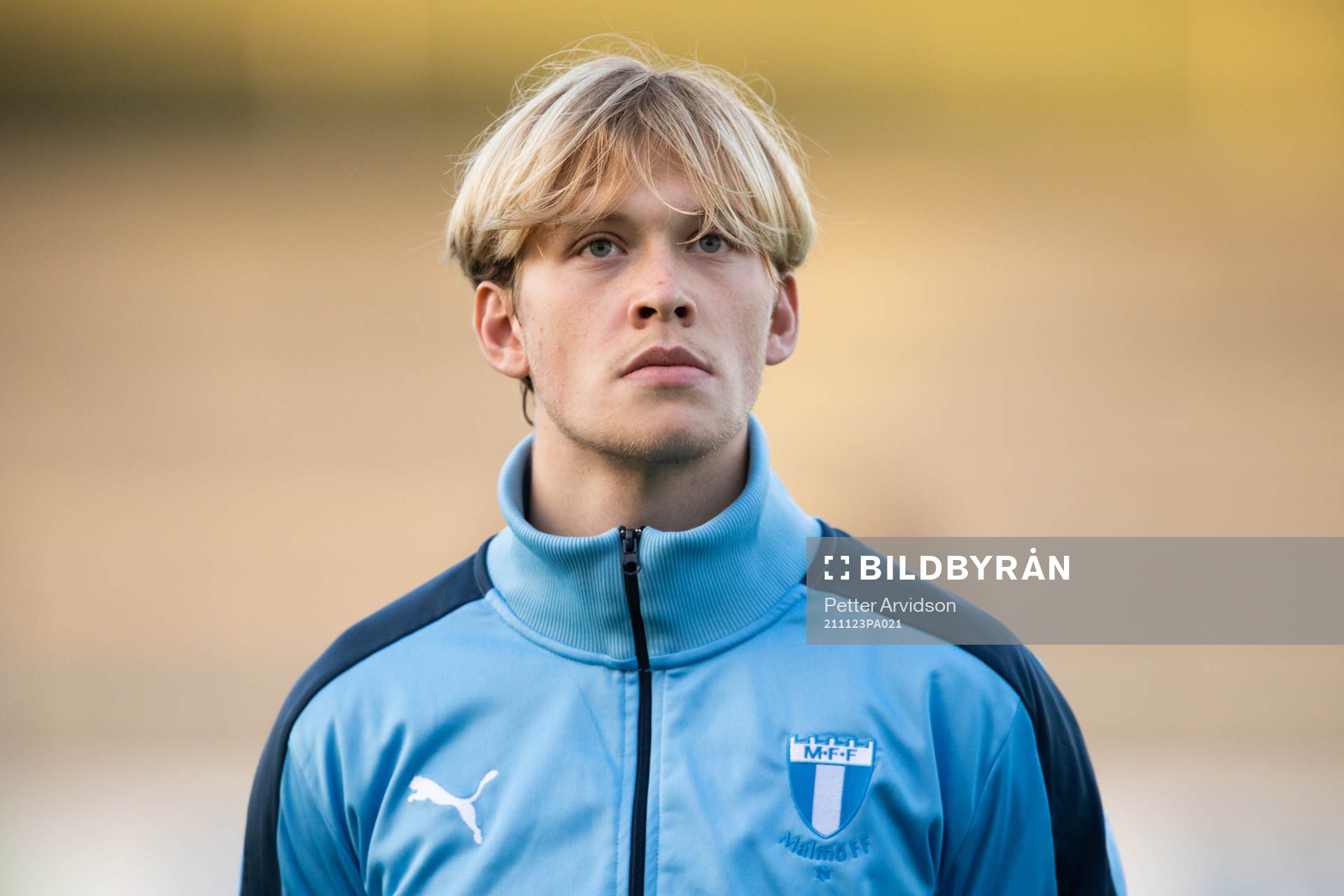 Pontus Strömberg of Malmö FF ahead of the UEFA Youth League match between Malmö FF and Zenit St Petersburg on November 23, 2021 in Malmö.