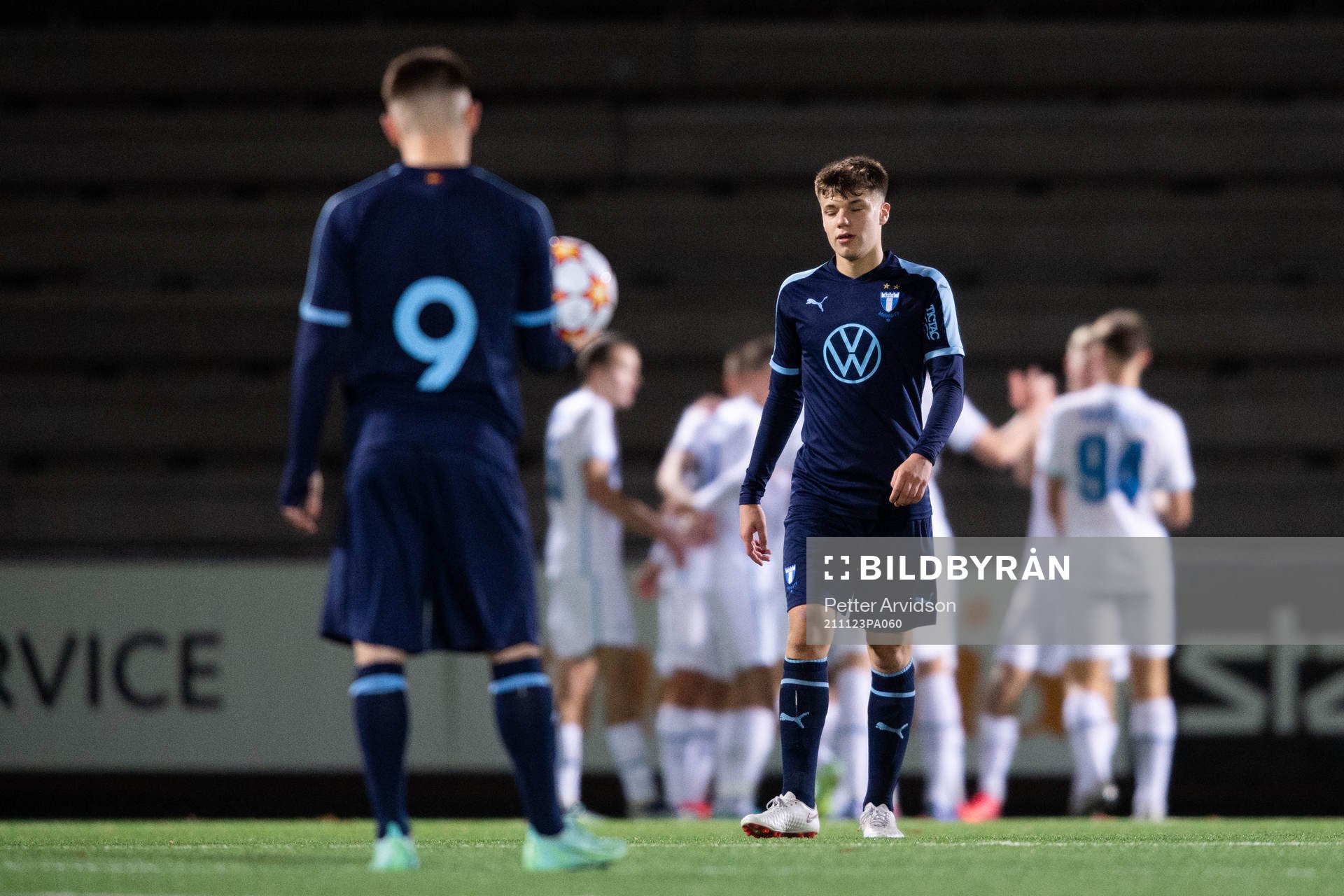 August Karlin of Malmö FF looks dejected