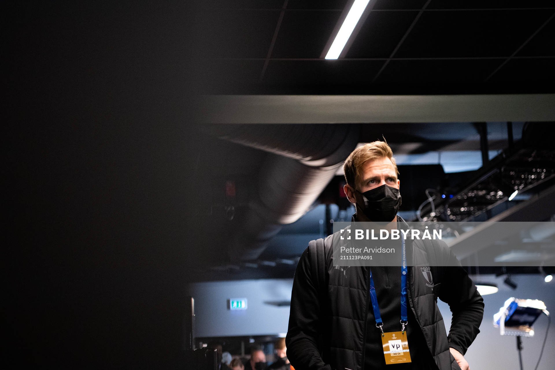Goalkeeper Johan Dahlin of Malmö FF arrive at the arena