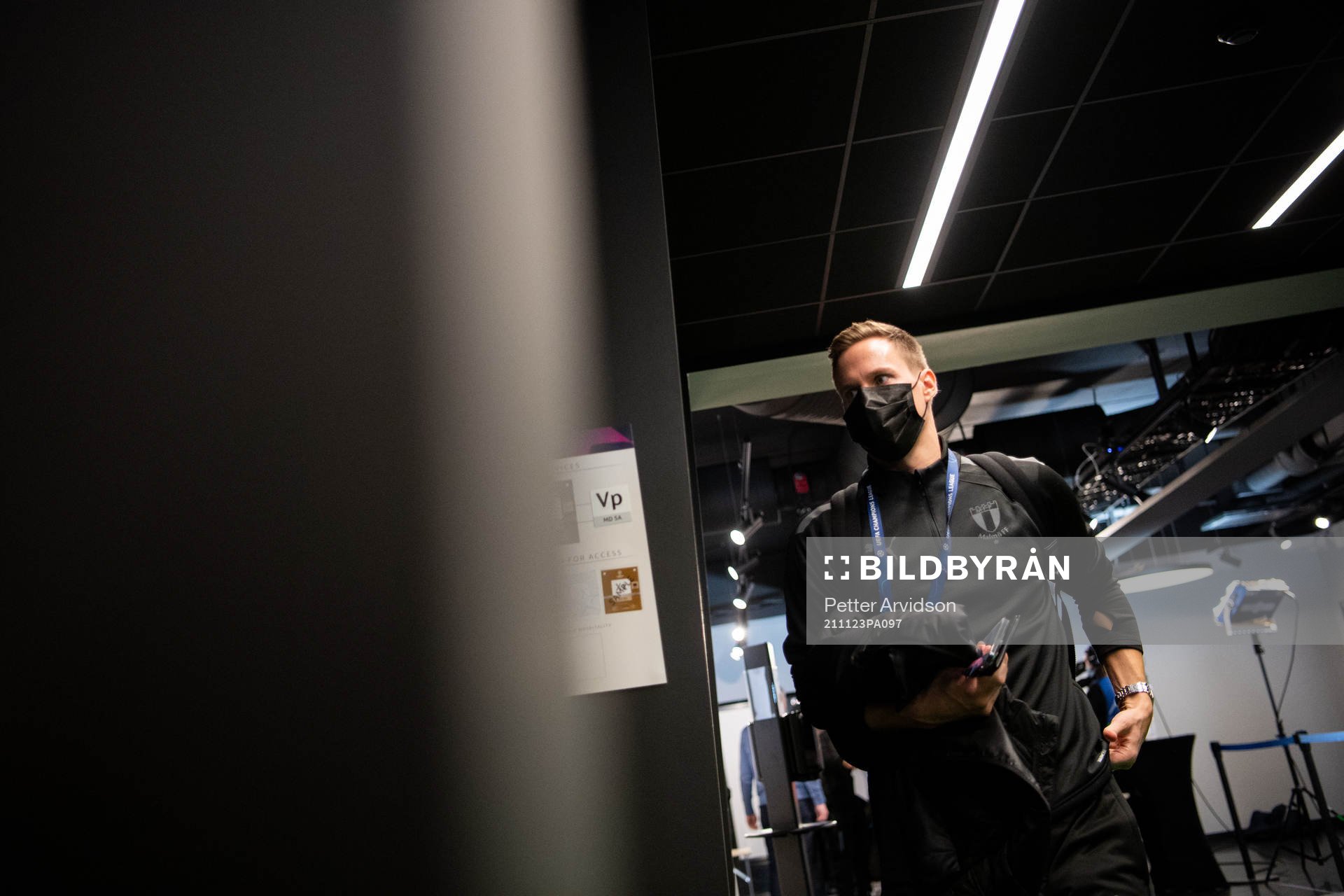 Niklas Moisander of Malmö FF arrive at the arena