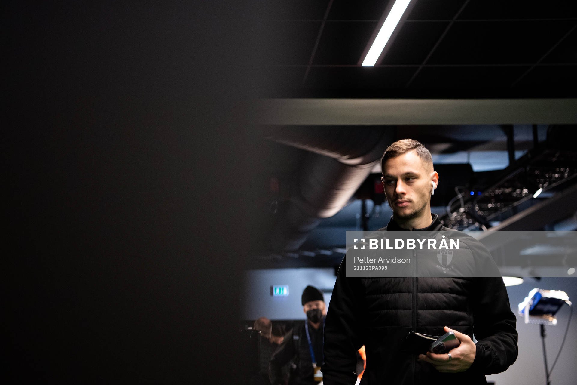 Veljko Birmancevic of Malmö FF arrive at the arena