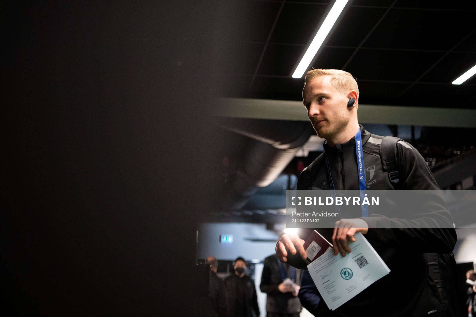 Franz Brorsson of Malmö FF arrive at the arena
