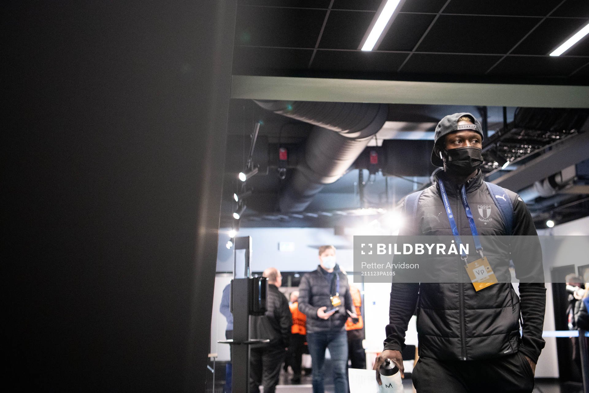 Bonke Innocent of Malmö FF arrive at the arena