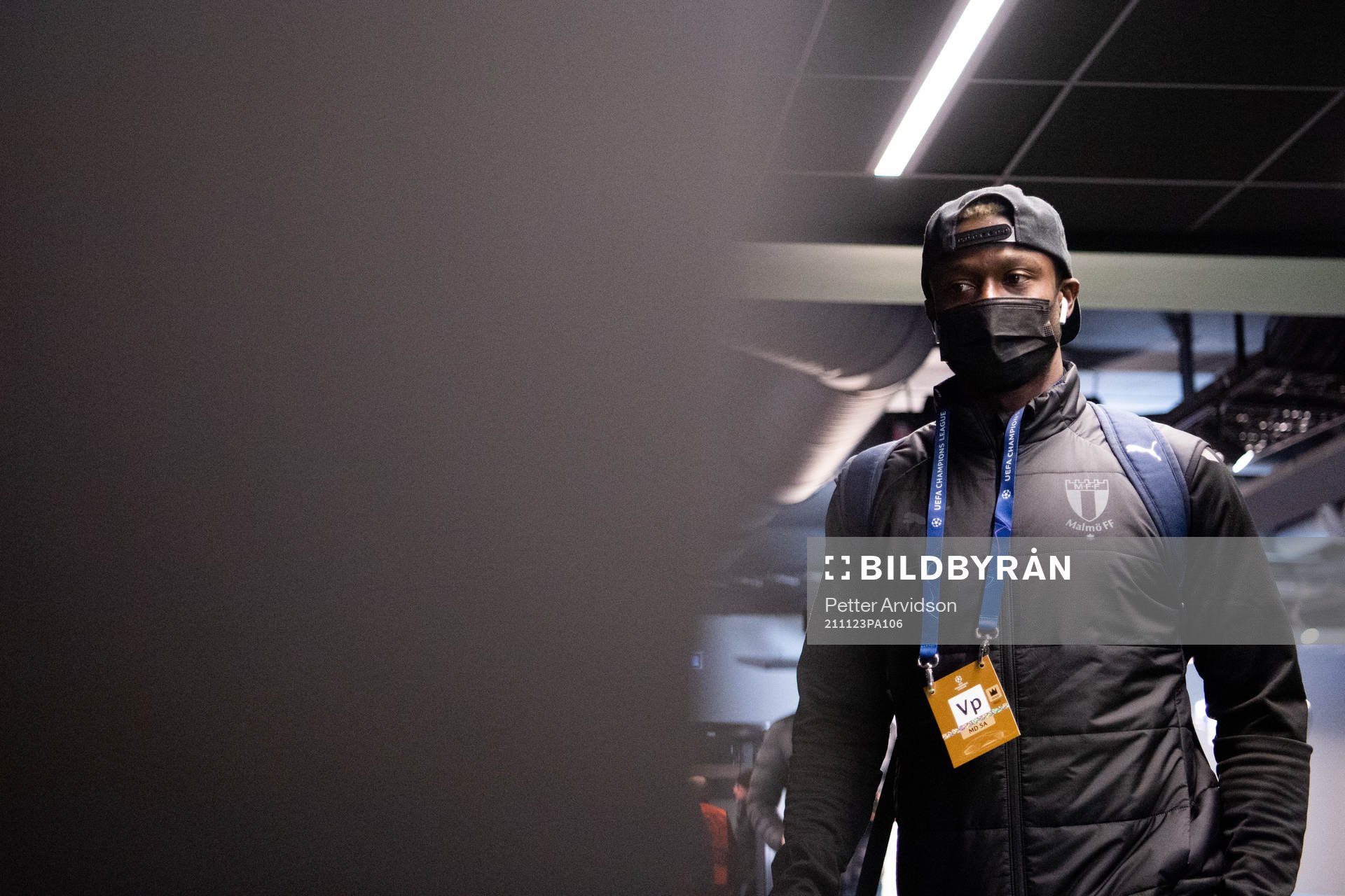 Bonke Innocent of Malmö FF arrive at the arena