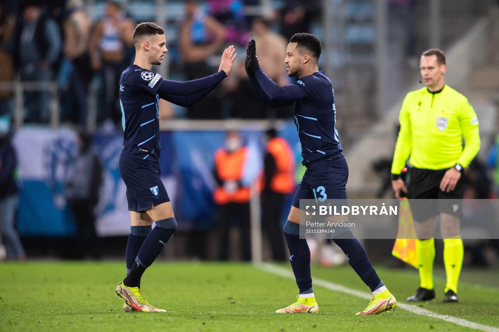 Veljko Birmancevic and Martin Olsson of Malmö FF