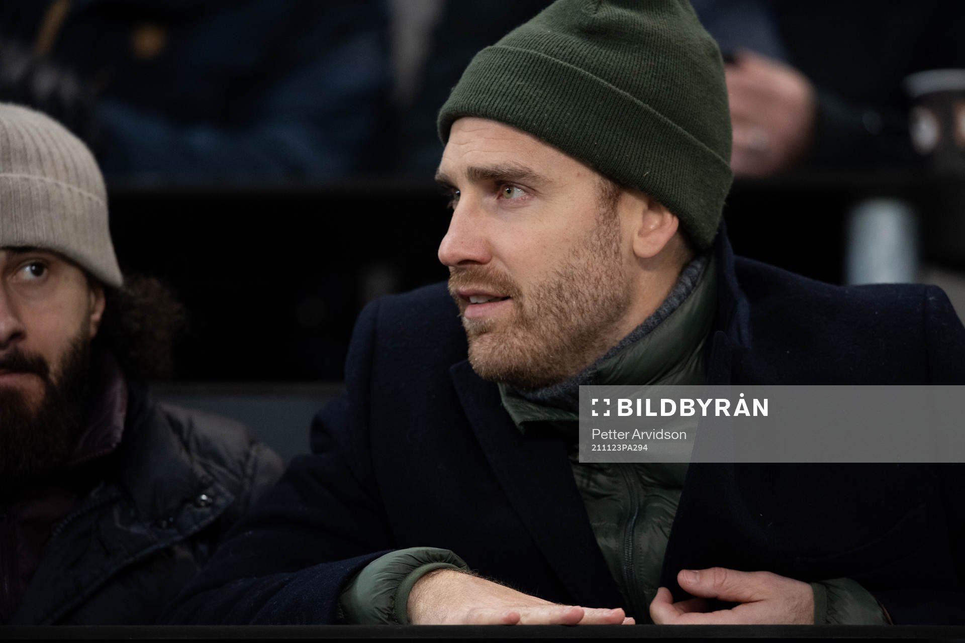 Former Malmö FF player Rasmus Bengtsson in the stands