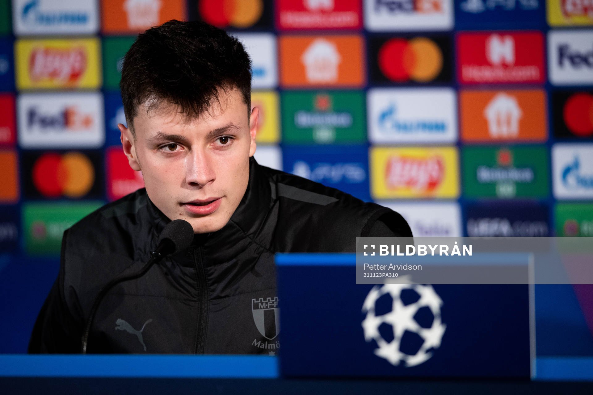 Anel Ahmedhodzic of Malmö FF during a press conference after the UEFA Champions League football match between Malmö FF and Zenit St Petersburg on November 23, 2021 in Malmö.