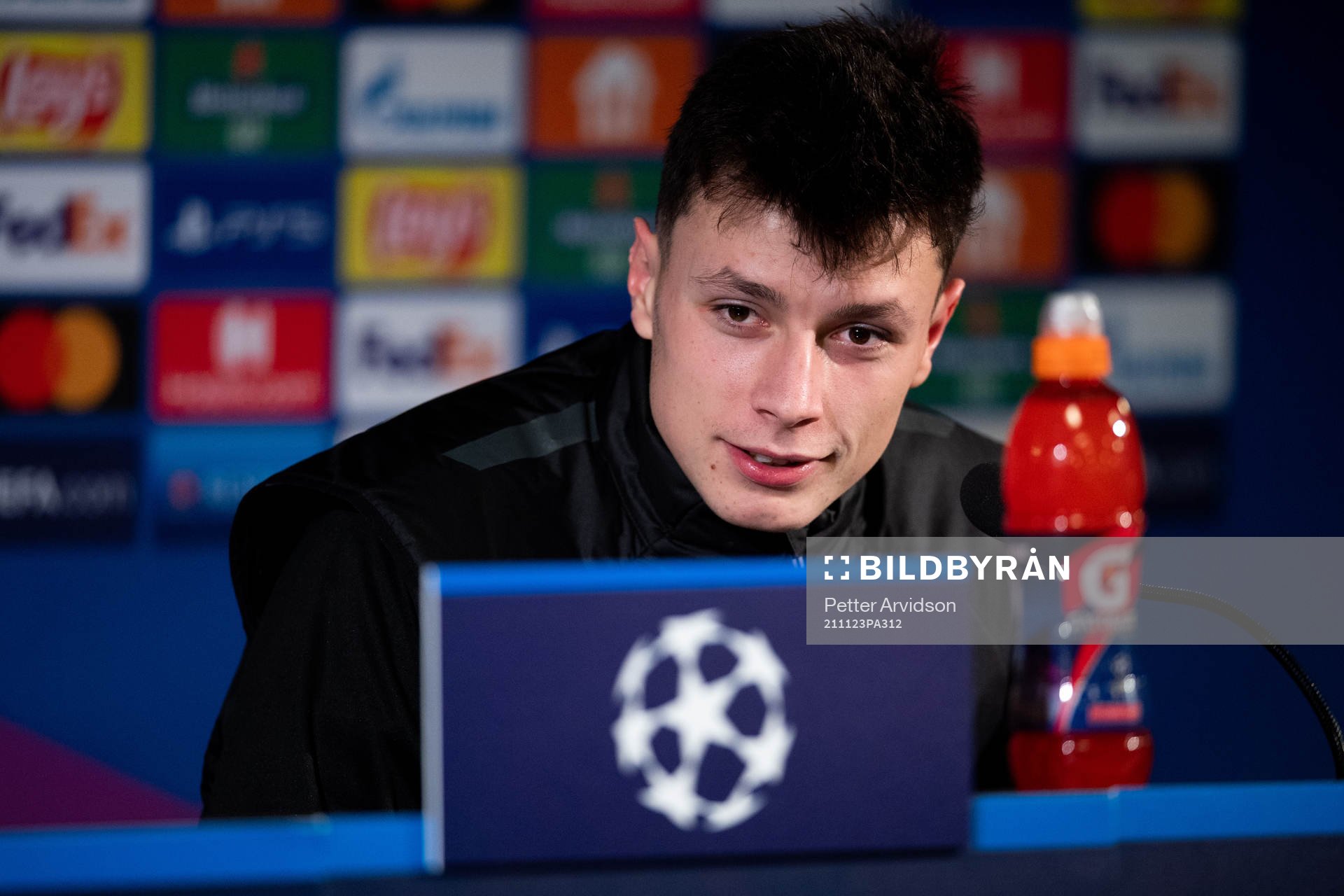 Anel Ahmedhodzic of Malmö FF during a press conference after the UEFA Champions League football match between Malmö FF and Zenit St Petersburg on November 23, 2021 in Malmö.