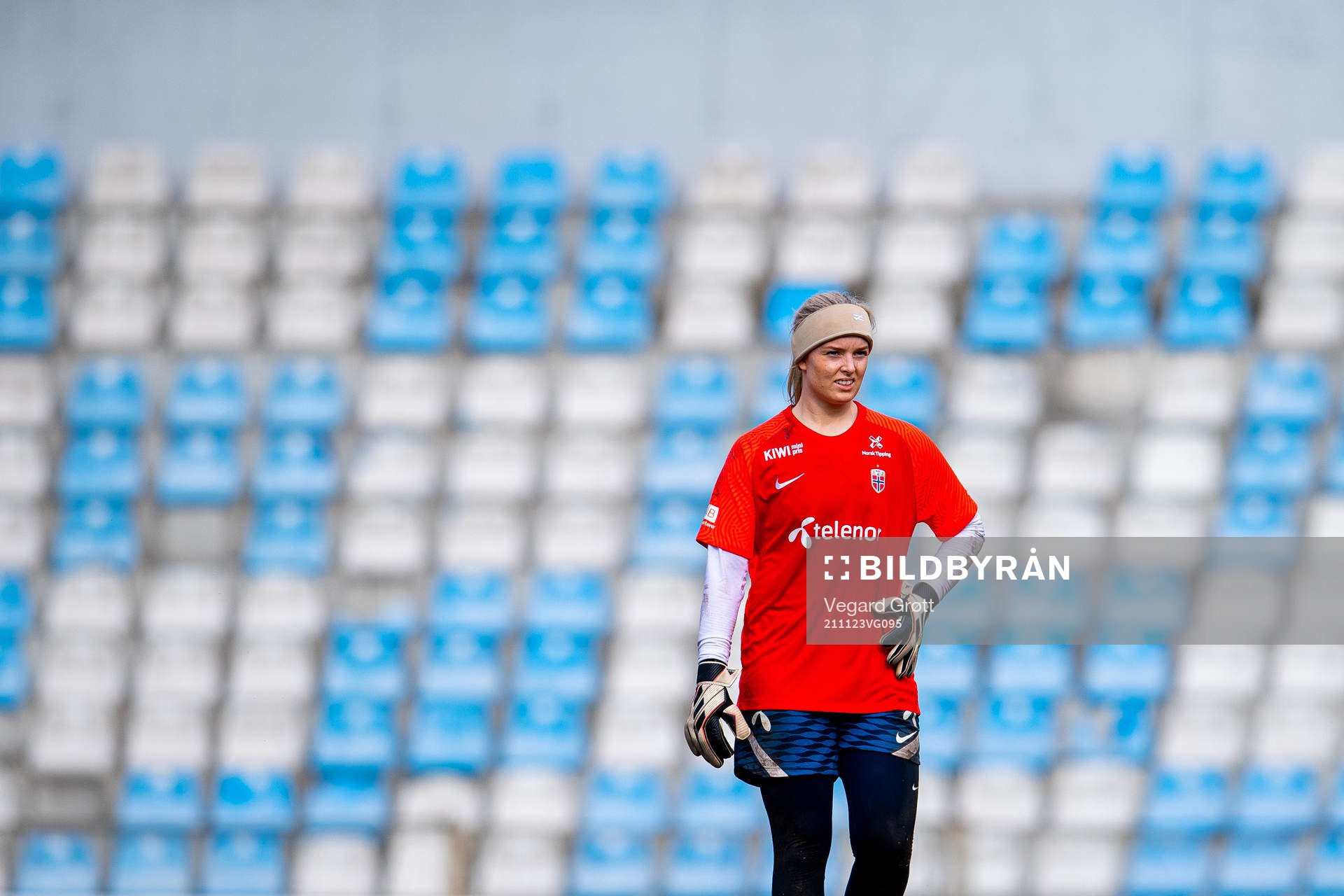 Goalkeeper Guro Pettersen of the Norwegian women's national