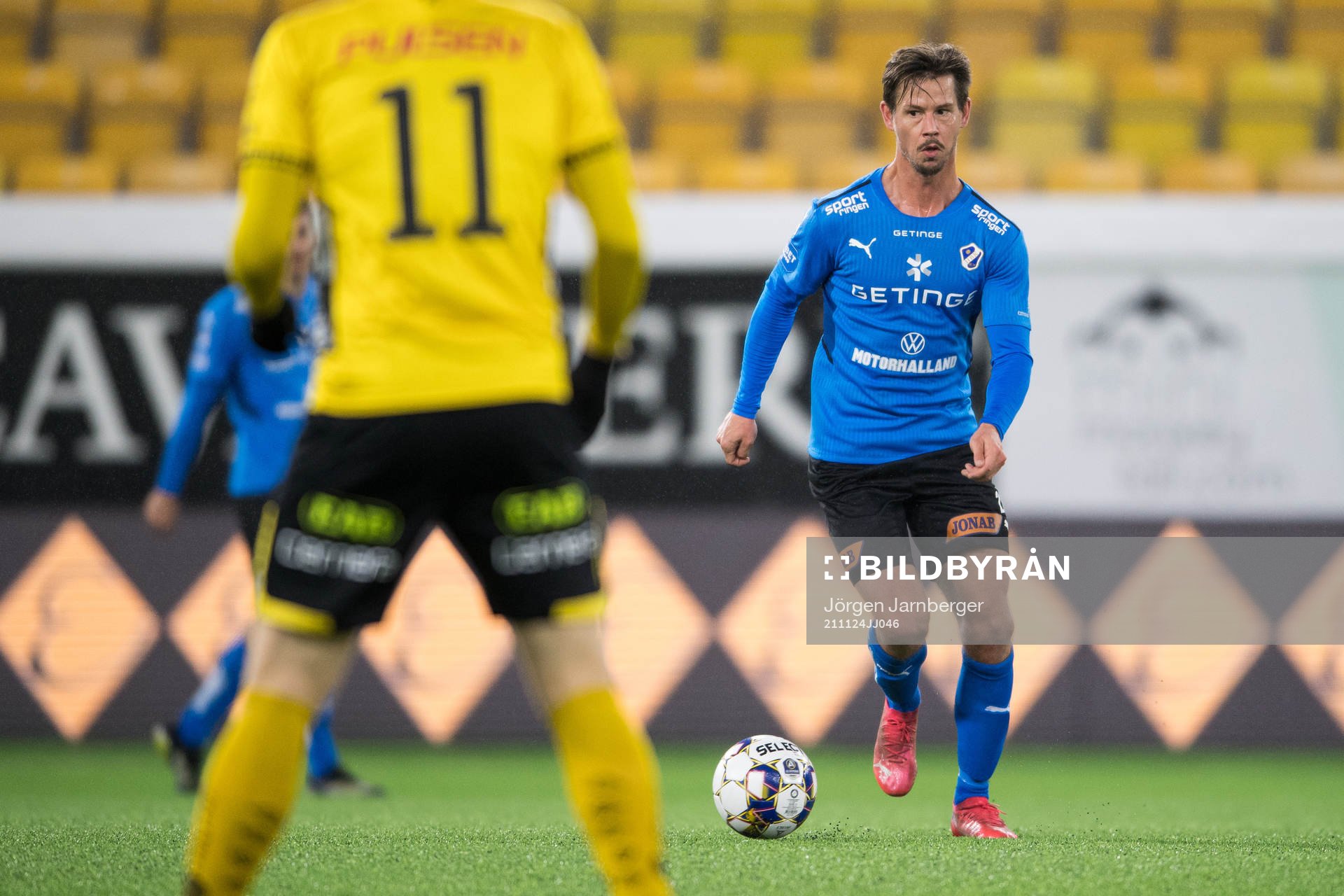 Halmstads Dusan Djuric under finalen i U21 Allsvenskan mellan Elfsborg och Halmstad den 24 november 2021 i Borås. 
