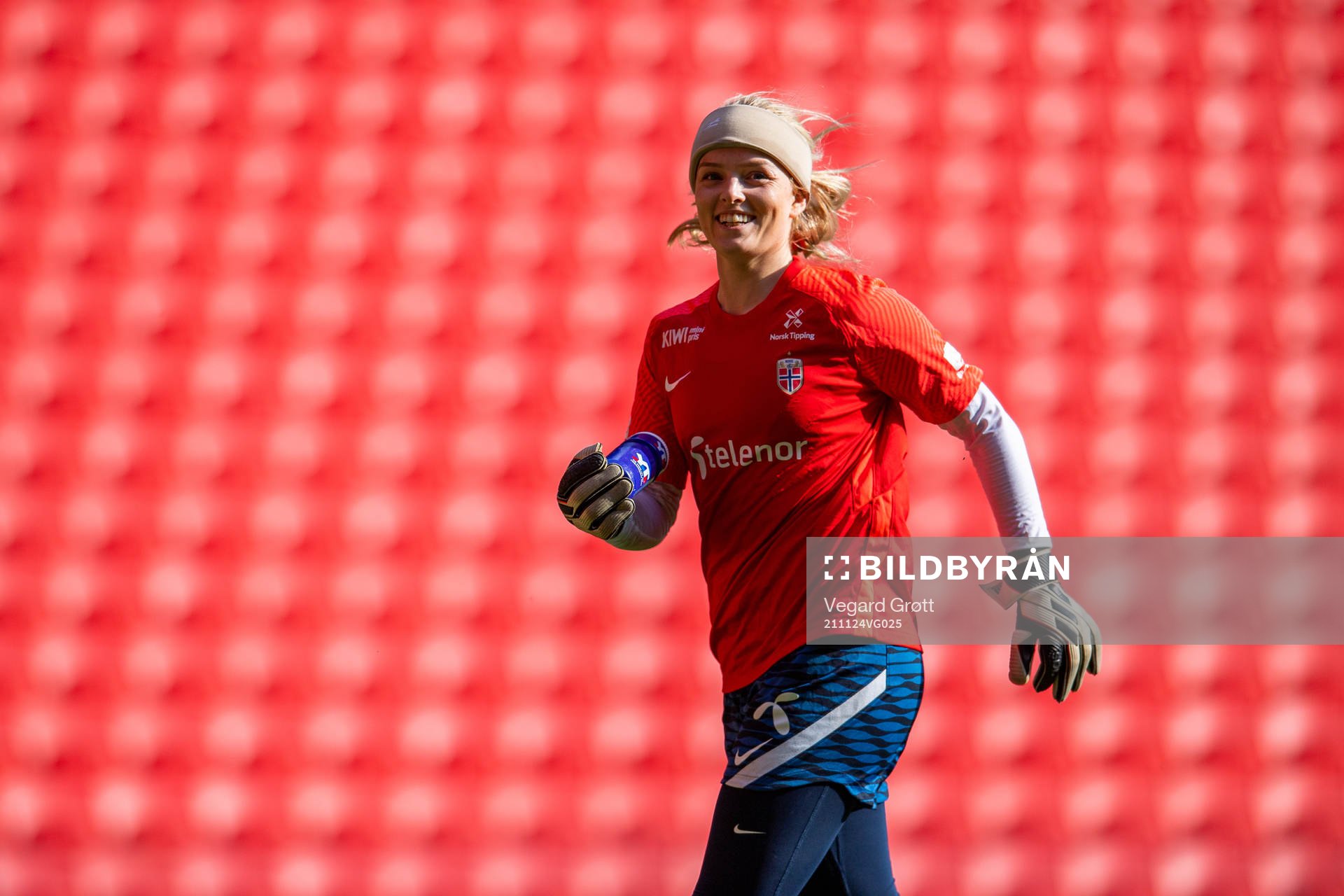 Goalkeeper Guro Pettersen of the Norwegian women's national