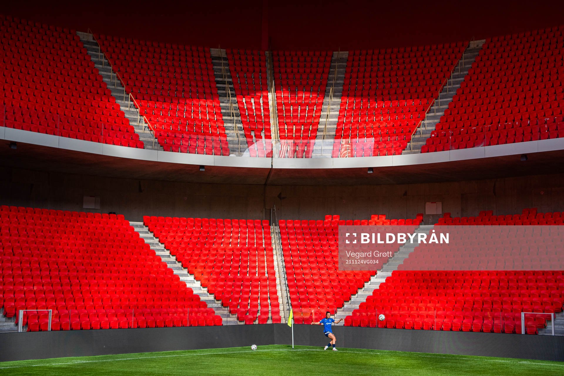 Vilde Bøe Risa of the Norwegian women's national football team during a training session on November 24, 2021 in Tirana.