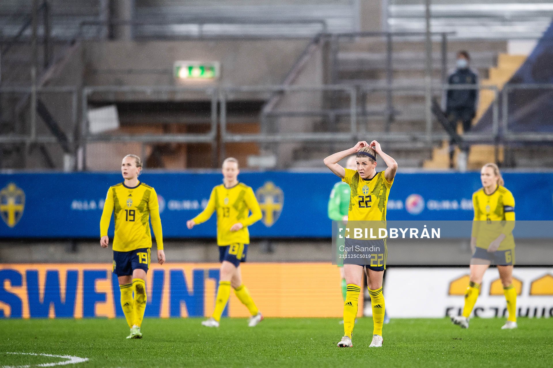 Filippa Curmark and Olivia Schough of Sweden looks dejected