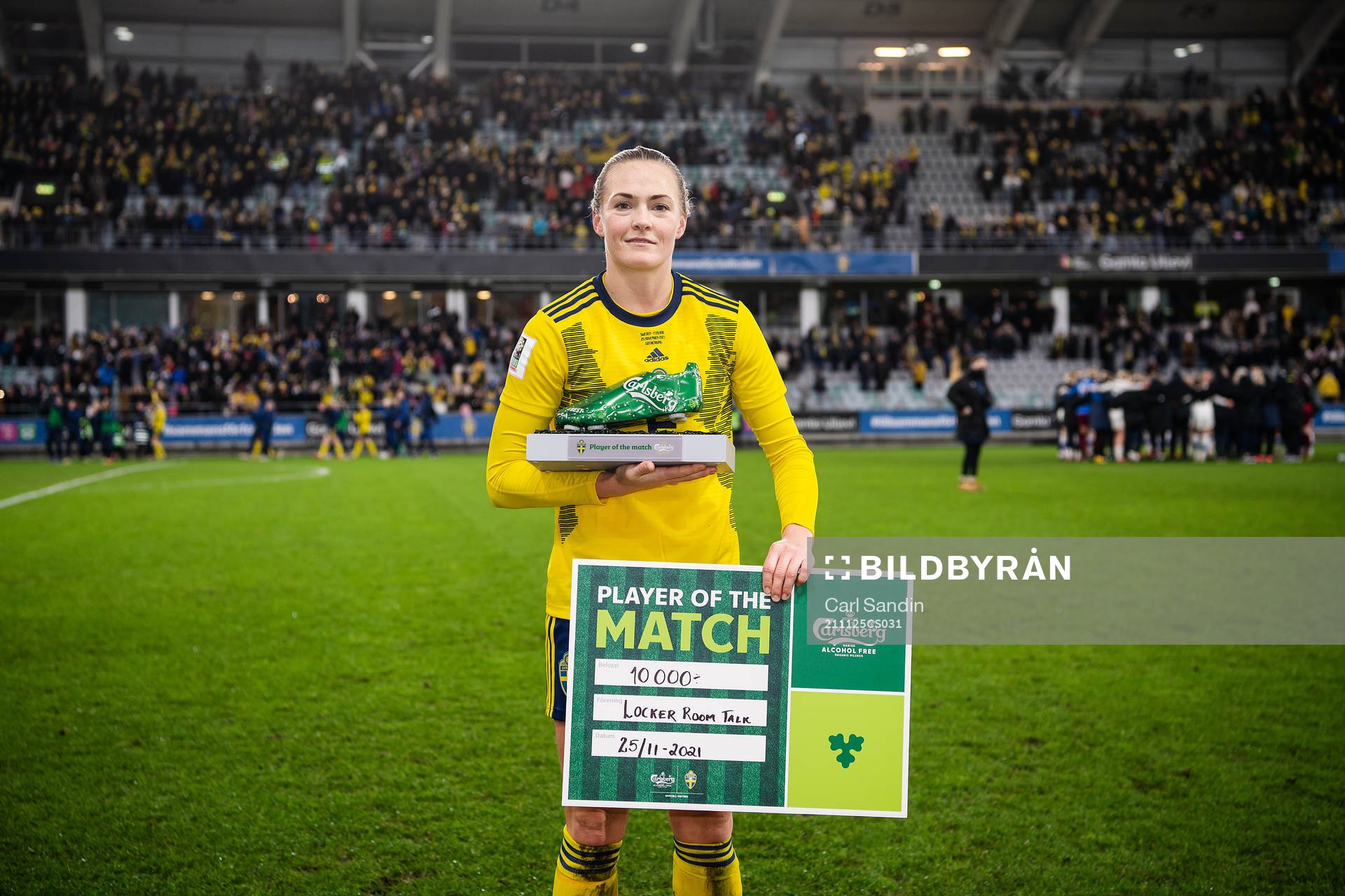 Magdalena Eriksson of Sweden is awarded Player of the match