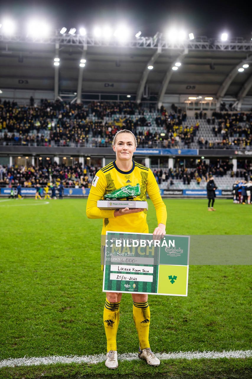 Magdalena Eriksson of Sweden is awarded Player of the match