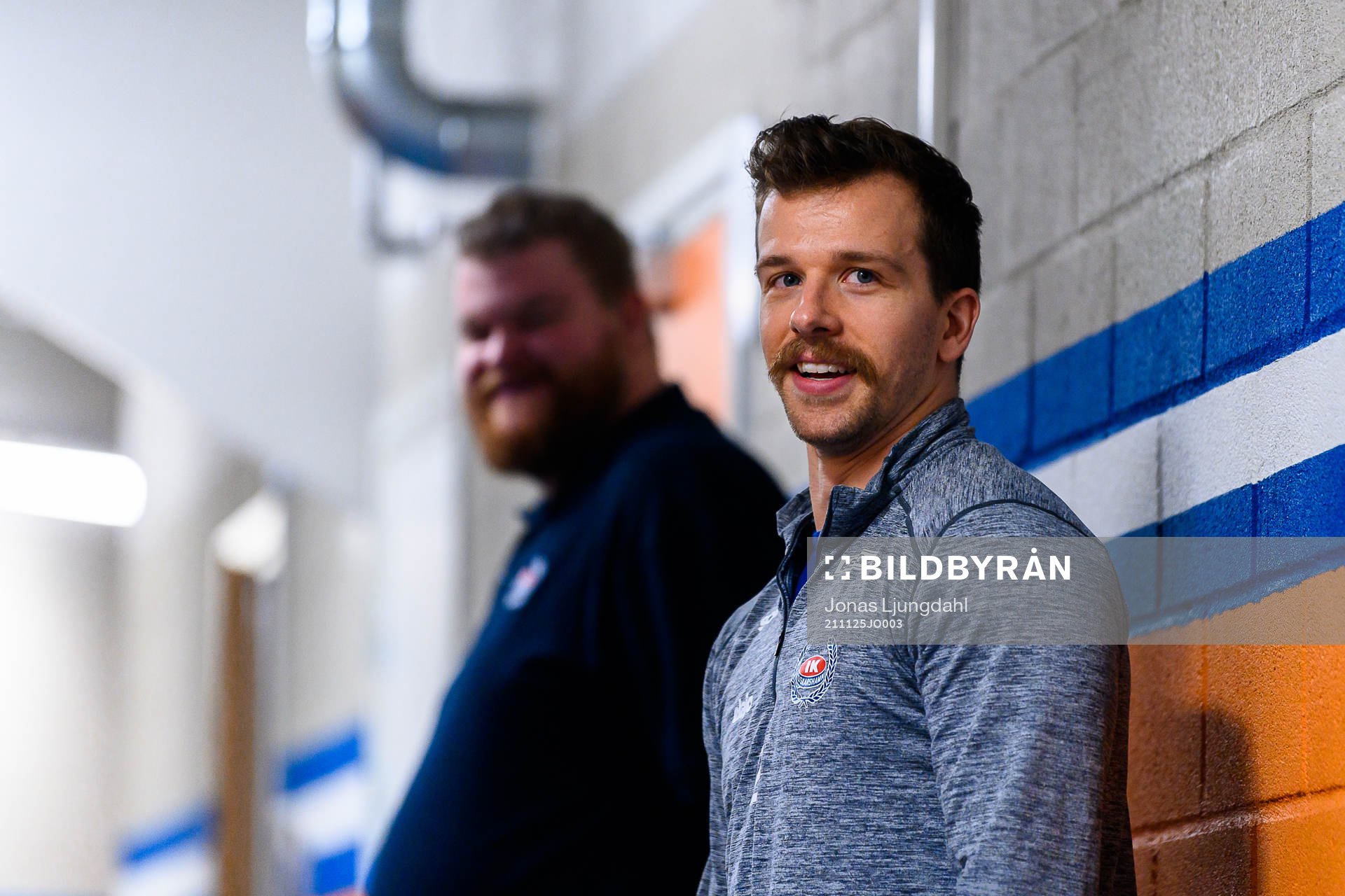 Oskarshamns Brian Cooper före ishockeymatchen i SHL mellan
