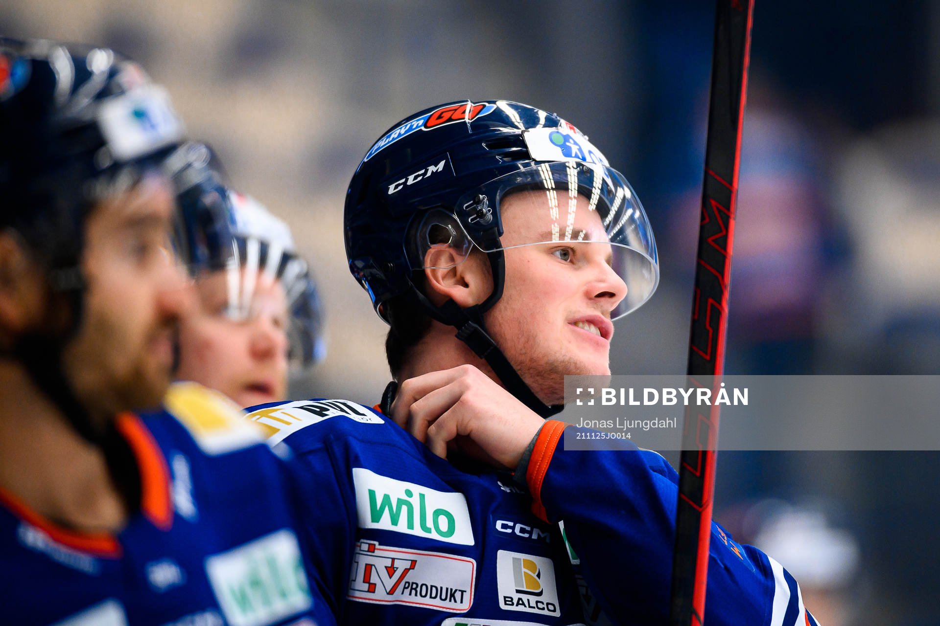 Växjös Olle Lycksell före ishockeymatchen i SHL mellan