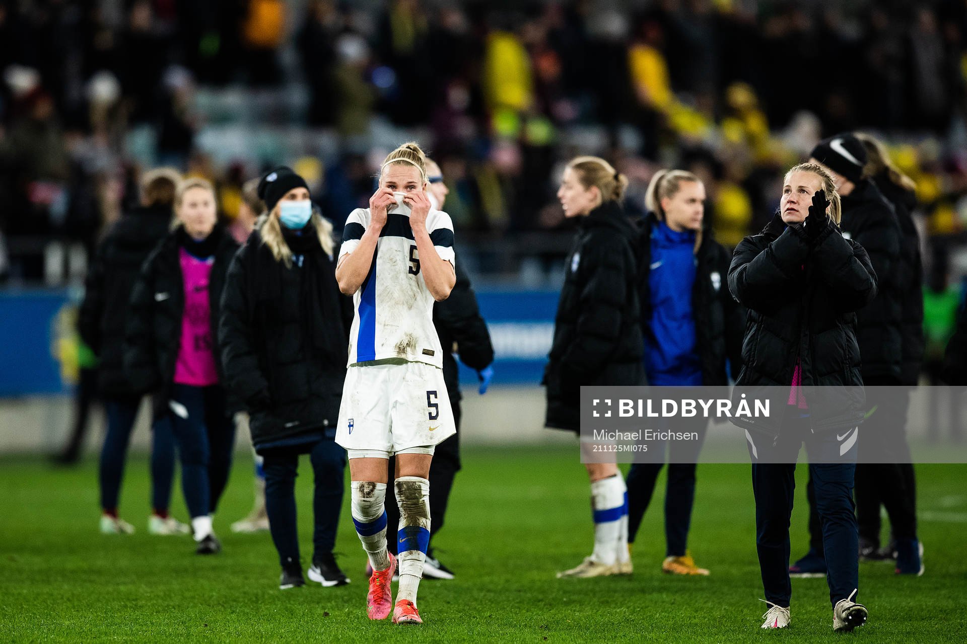 Emma Koivisto of Finland looks dejected