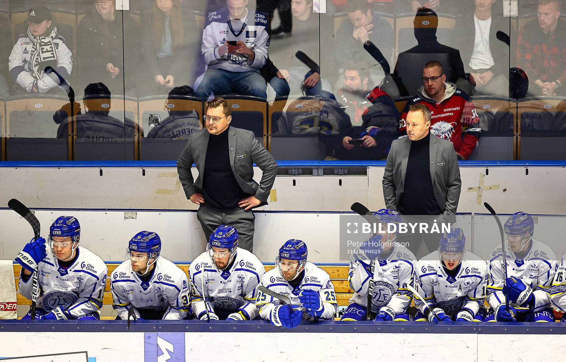 Leksands bås med tränare Björn Hellkvist