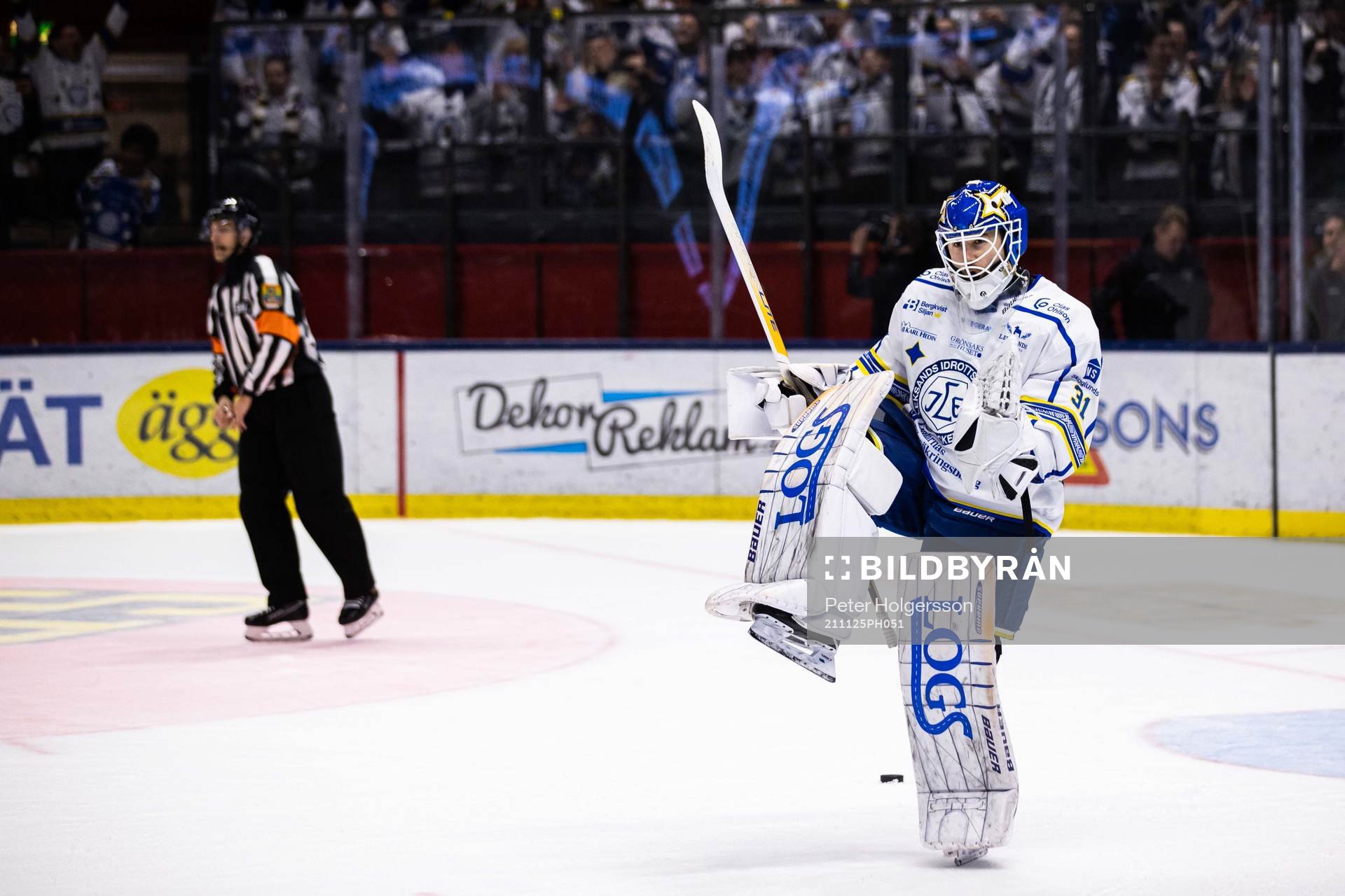 Leksands målvakt Kasimir Kaskisuo jublar