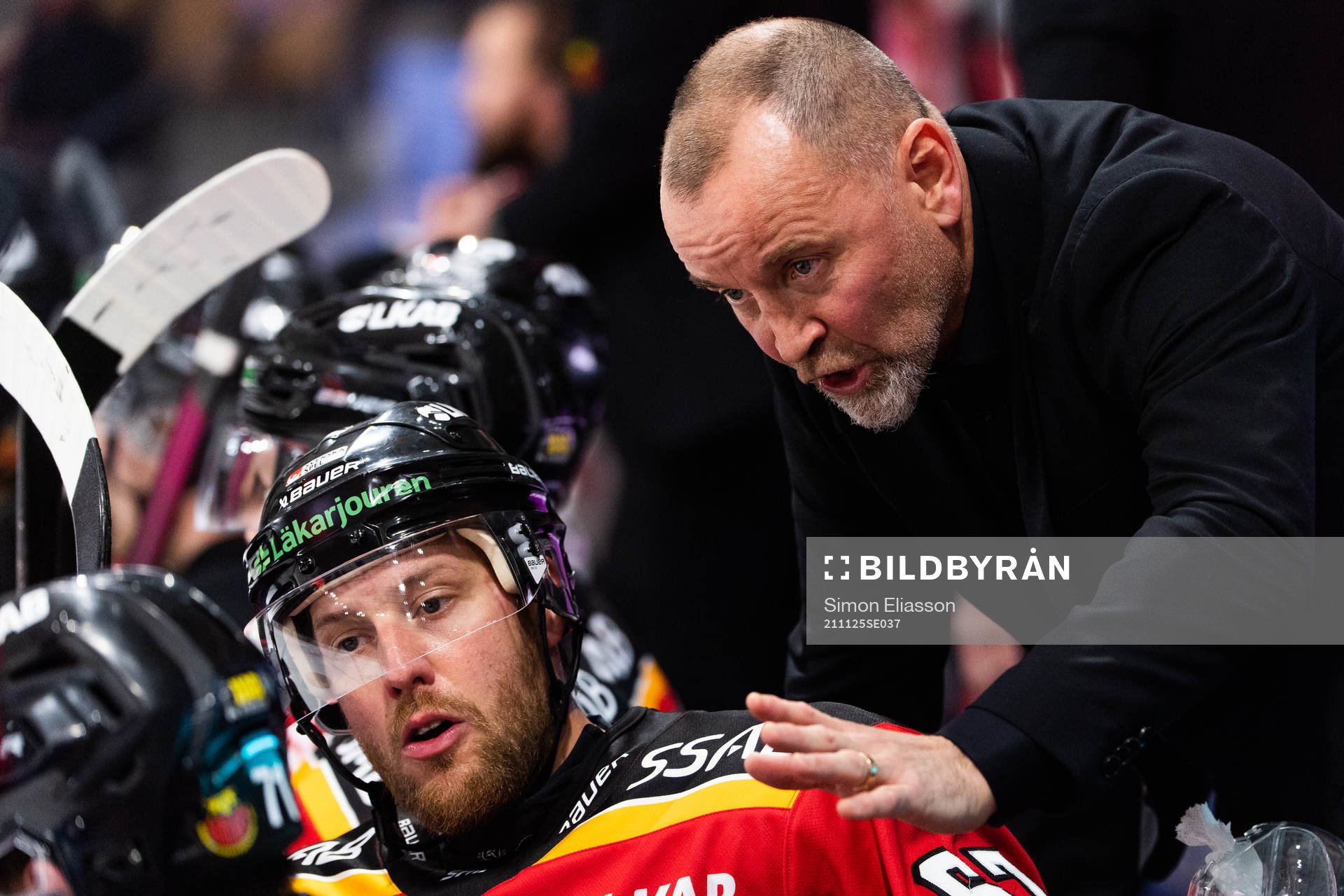 Luleås Linus Omark och tränare Thomas Berglund