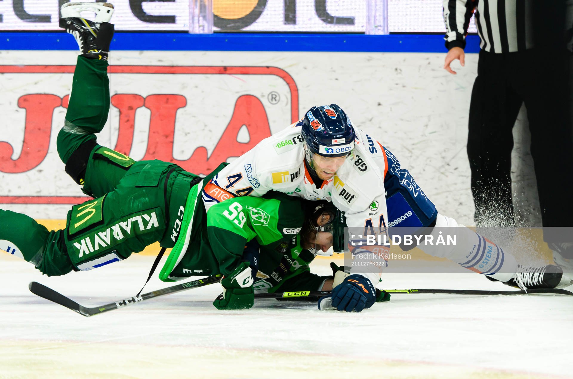 Färjestads Linus Johansson och Växjös Peter Andersson