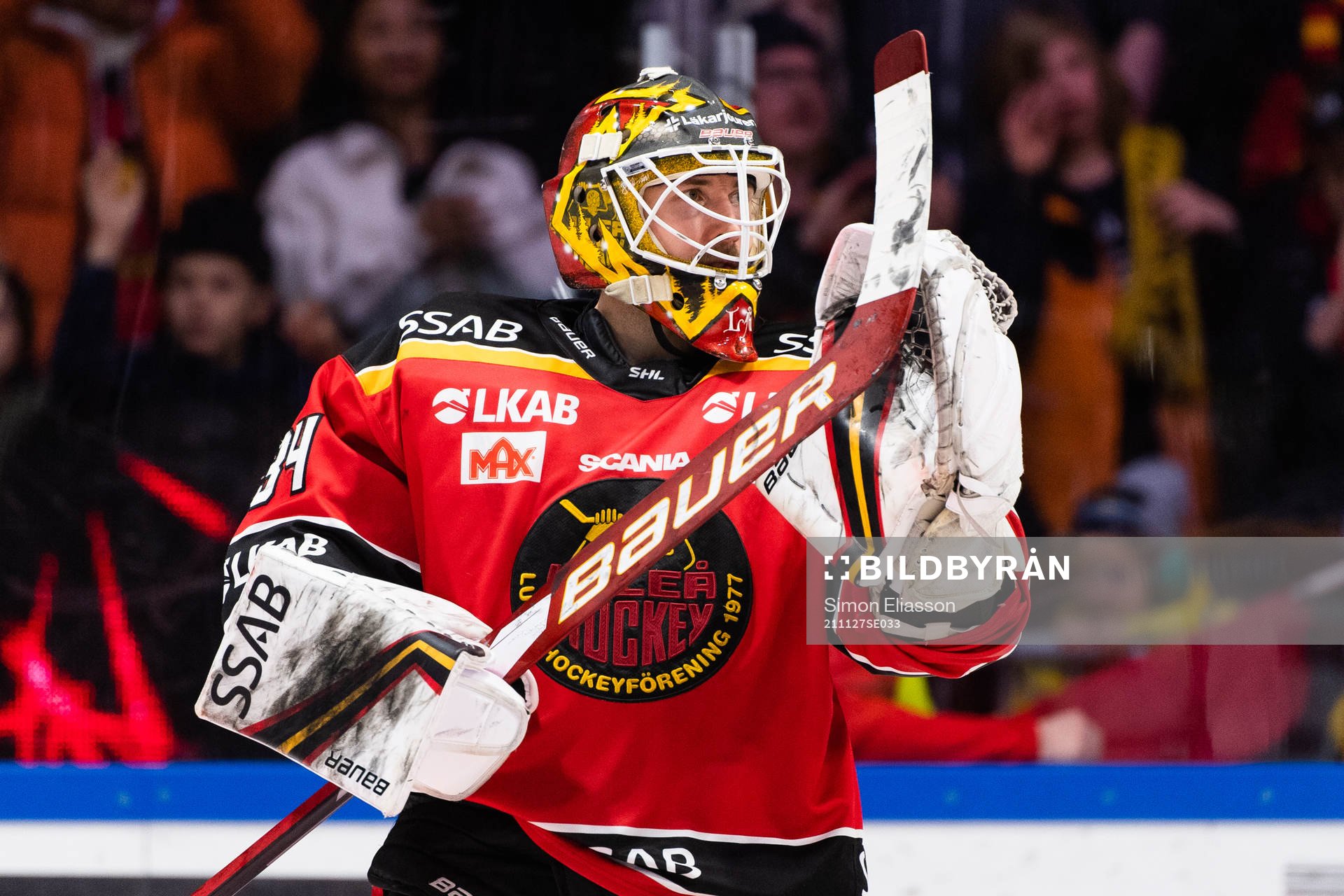 Luleås målvakt Joel Lassinantti jublar