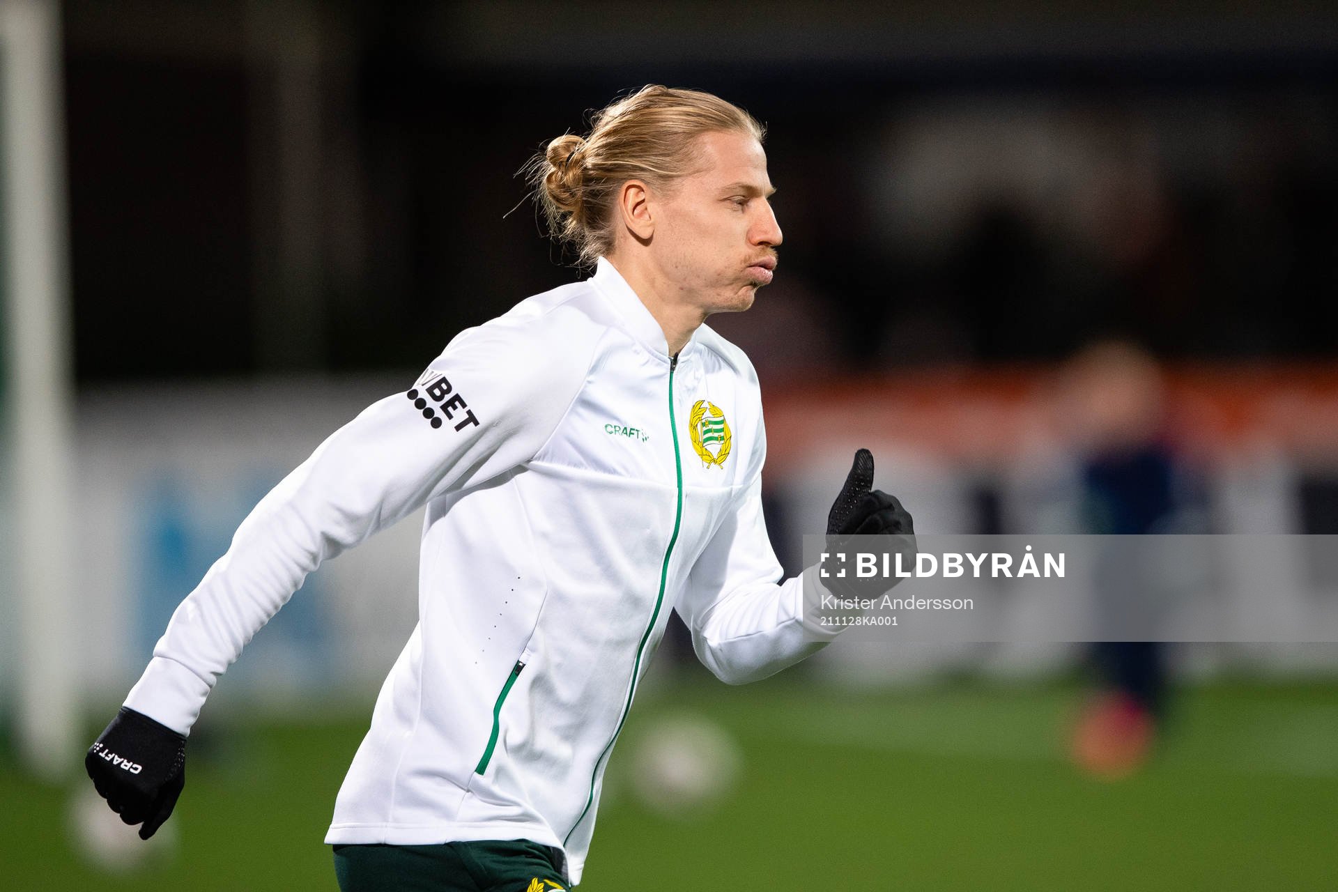 Hammarbys Gustav Ludwigson före fotbollsmatchen i