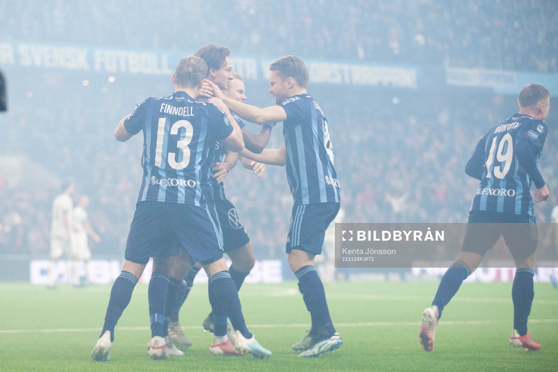 Djurgårdens Edward Chilufya jublar