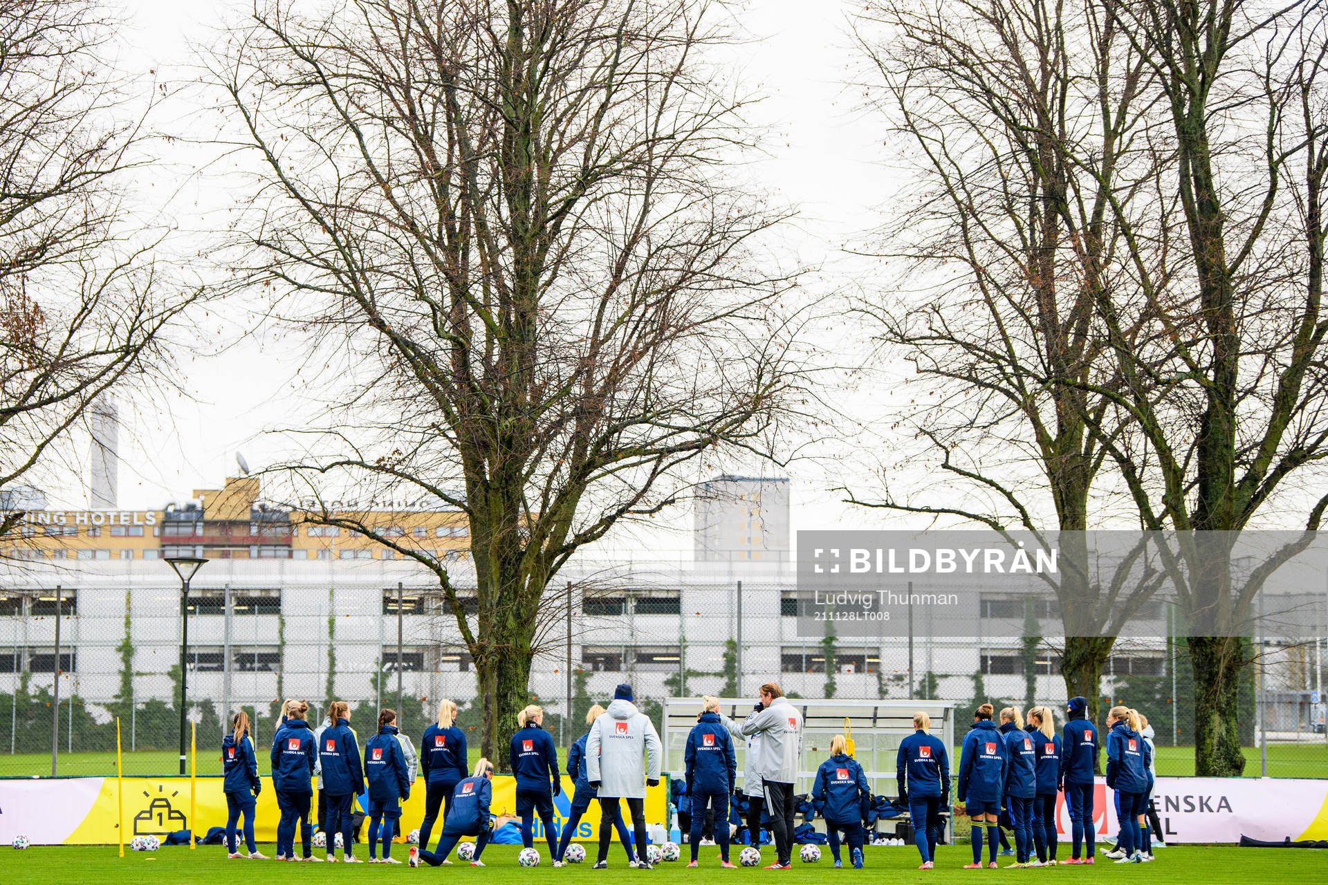 Players of the Swedish women's national football team gather