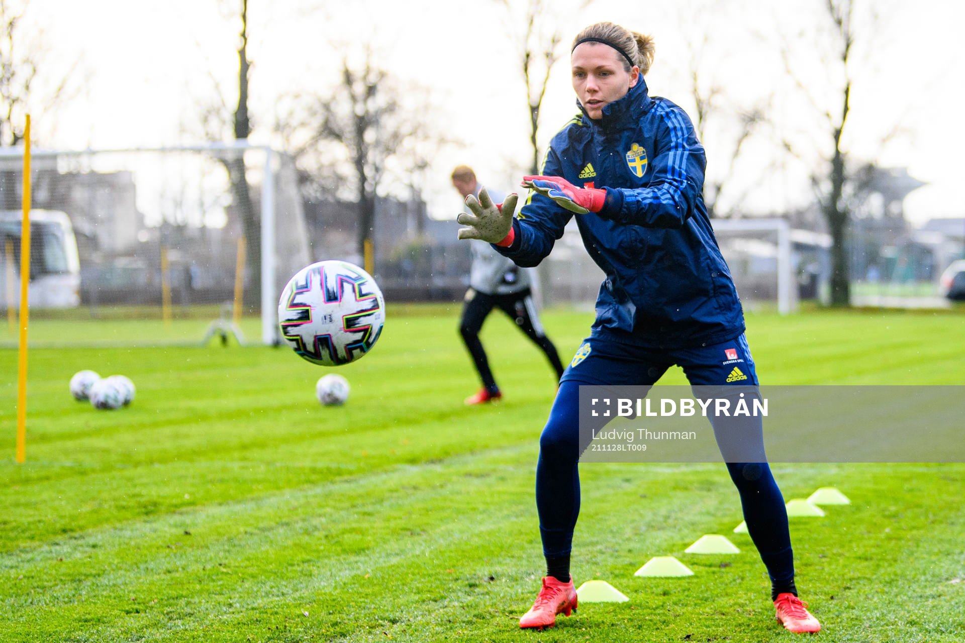 Goalkeeper Jennifer Falk of the Swedish women's national