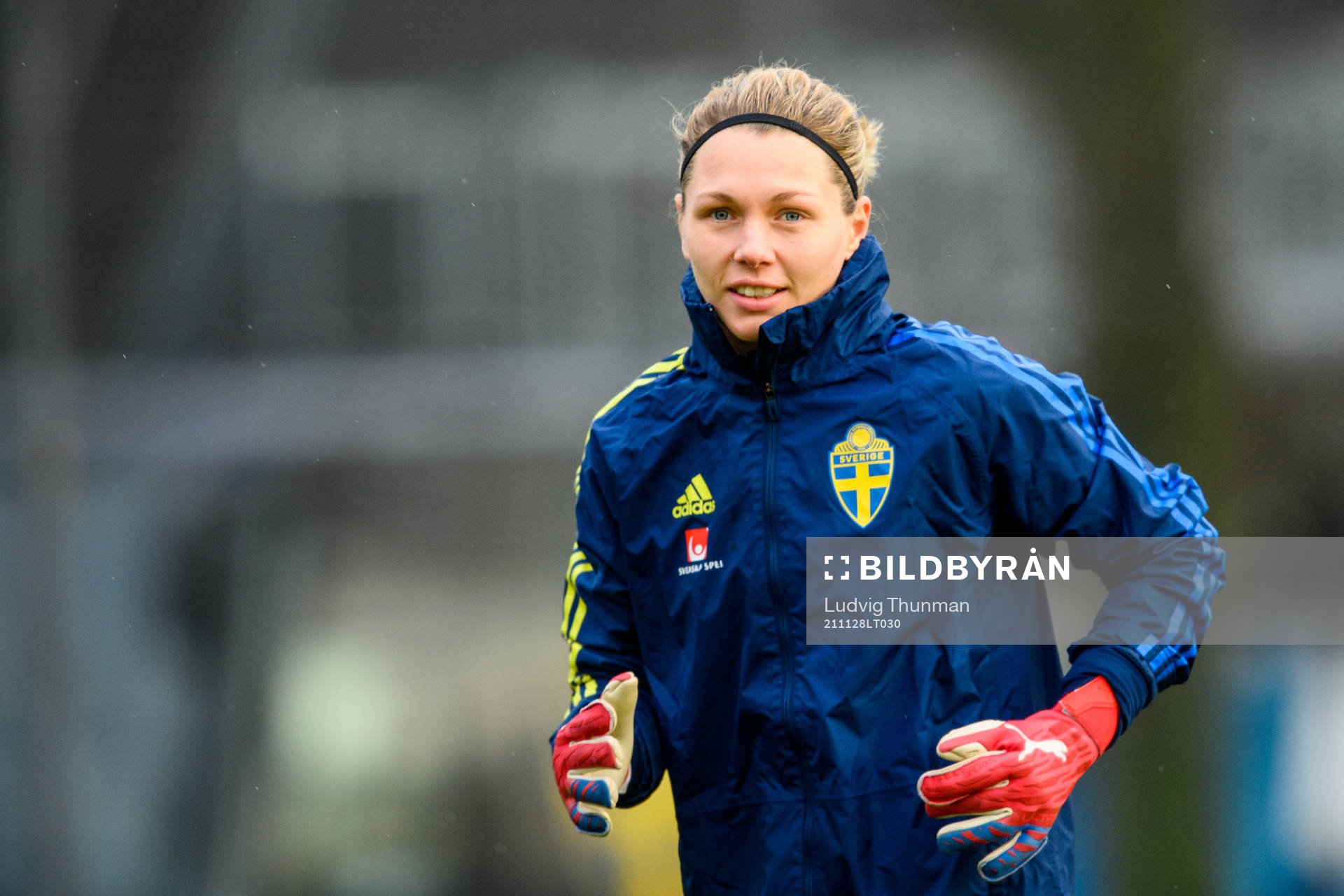 Goalkeeper Jennifer Falk of the Swedish women's national