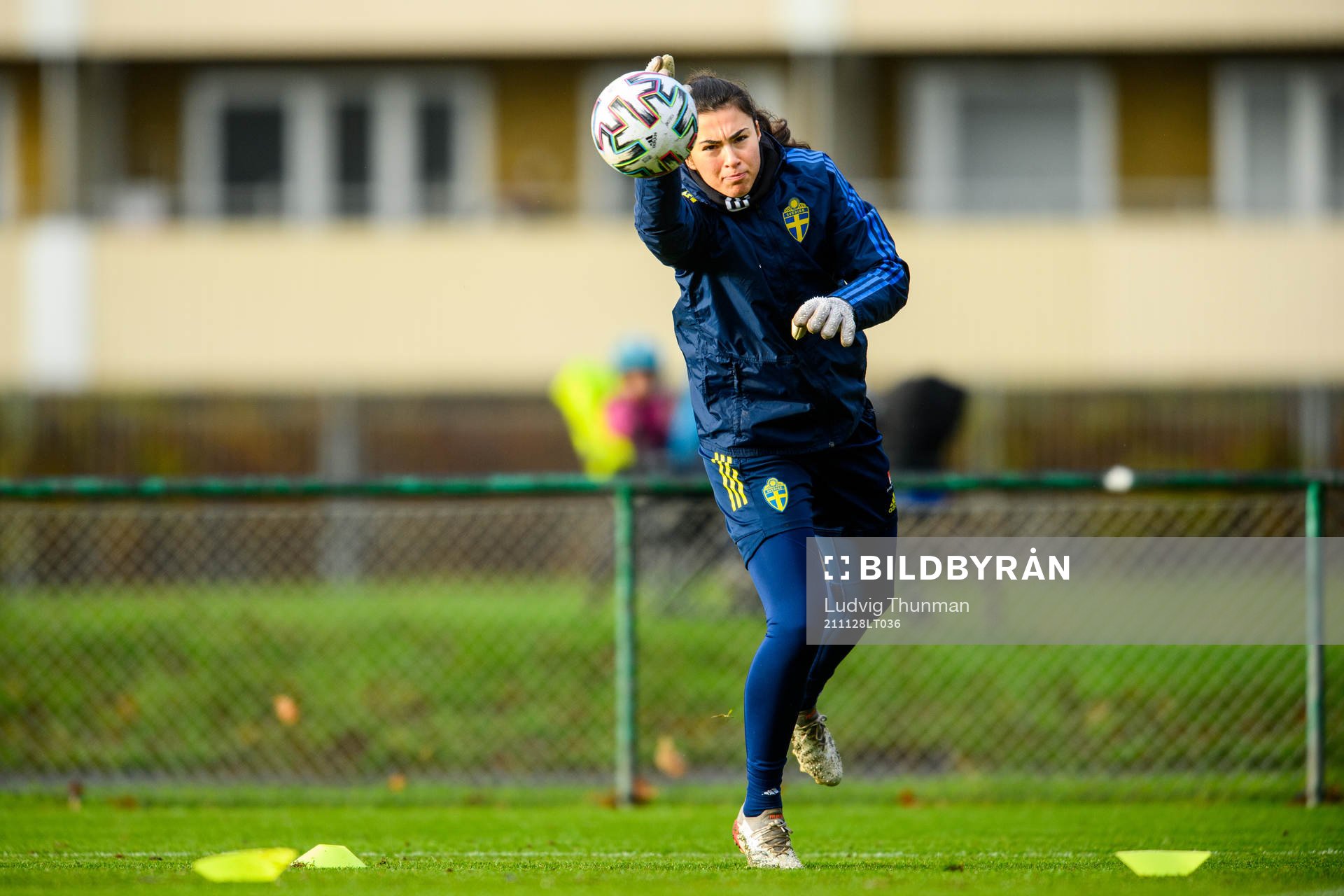 Goalkeeper Zecira Musovic of the Swedish women's national
