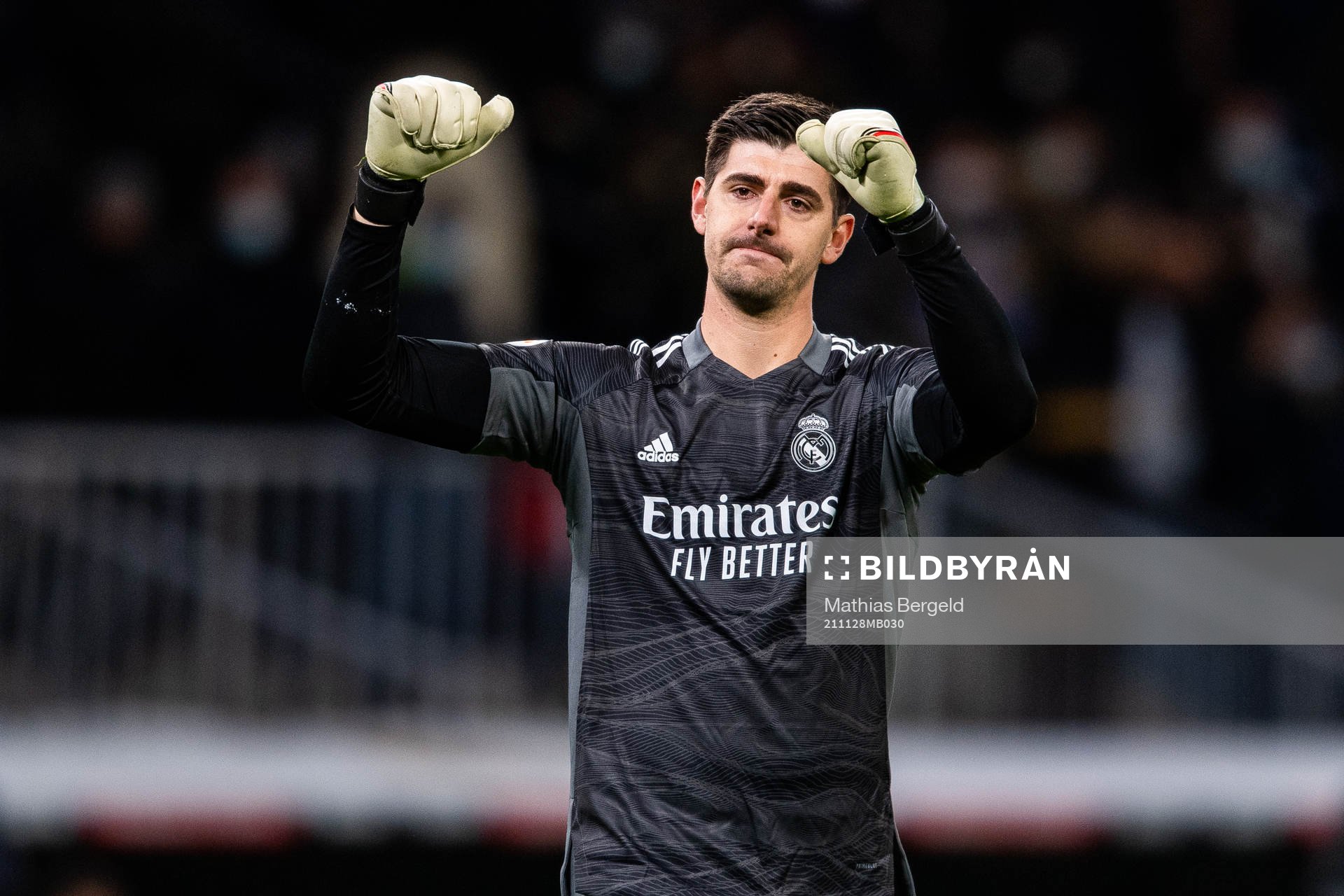 Goalkeeper Thibaut Courtois of Real Madrid celebrates