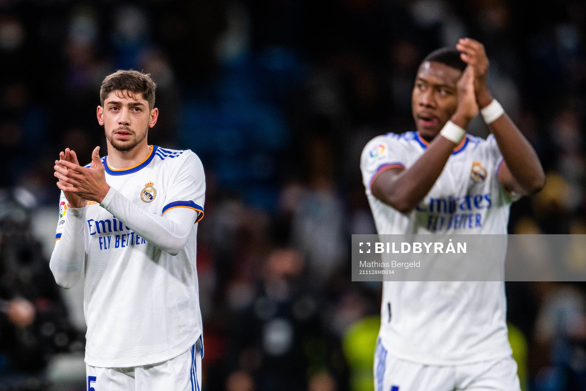 Federico Valverde and David Alaba of Real Madrid