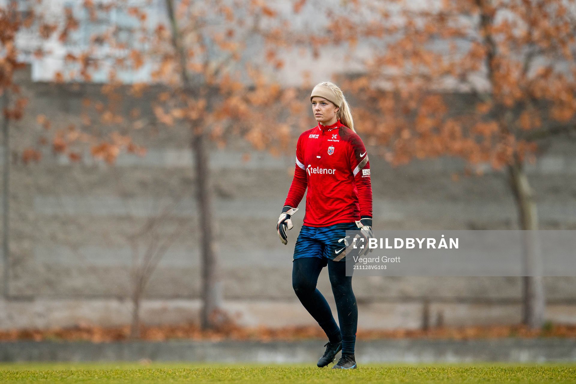 Goalkeeper Guro Pettersen of the Norwegian women's national