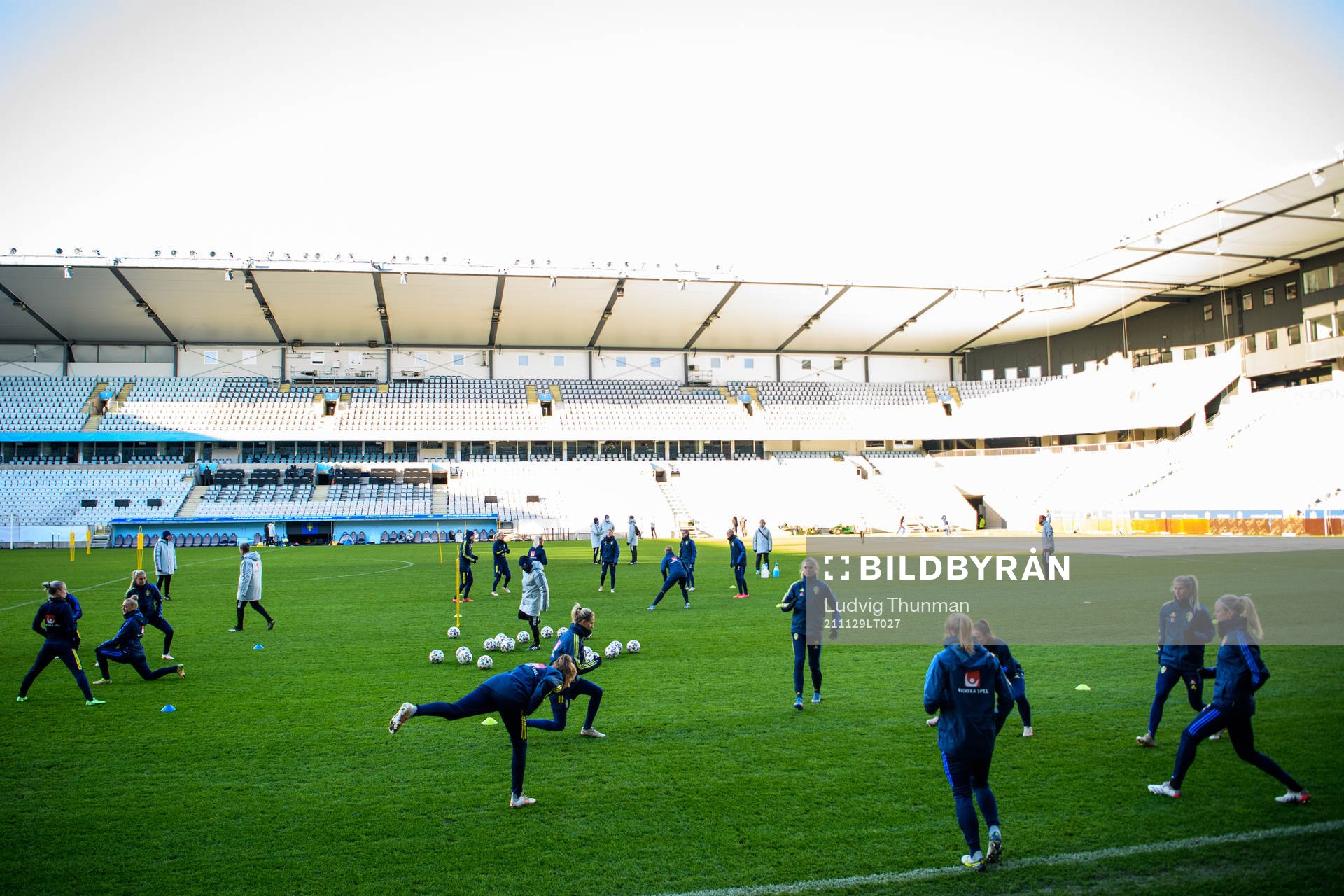 General view of the Swedish women's national football team