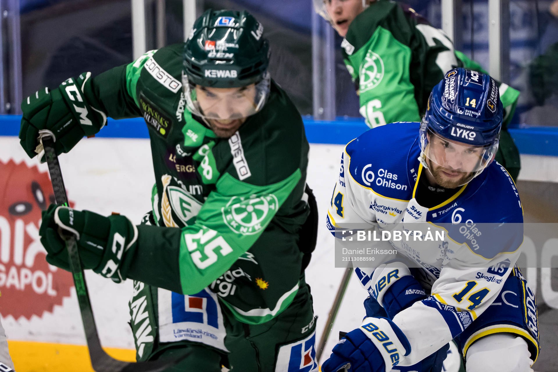 Färjestads Martin Johansson och Leksands Oskar Lang