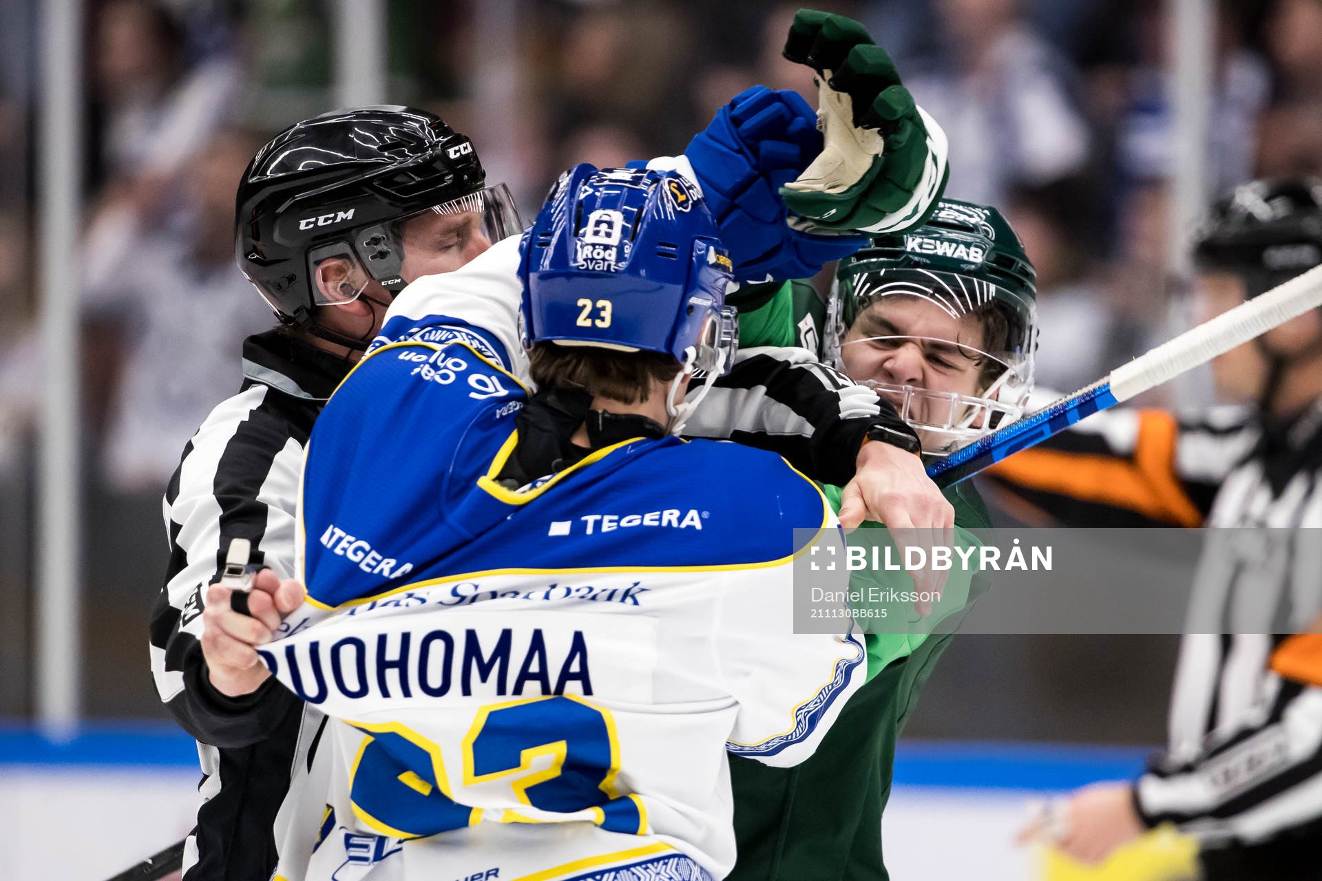 Leksands Mikael Ruohomaa och Färjestads Albert Johansson
